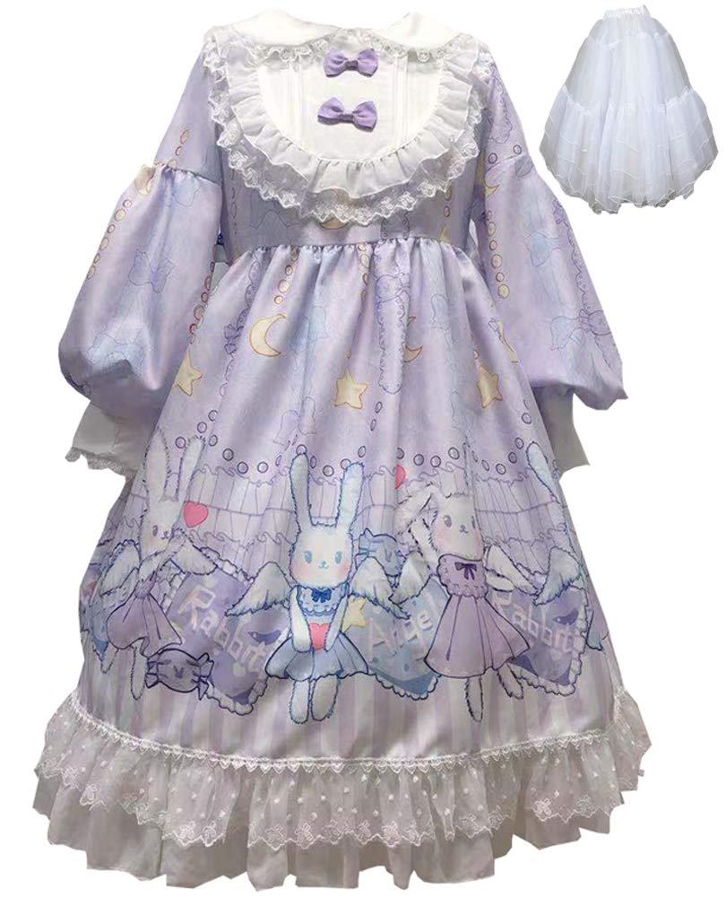 Top1n® Japanese Cute Lolita Princess Dress Kawaii Long Sleeves Sweet Girl Fancy Dress 2021