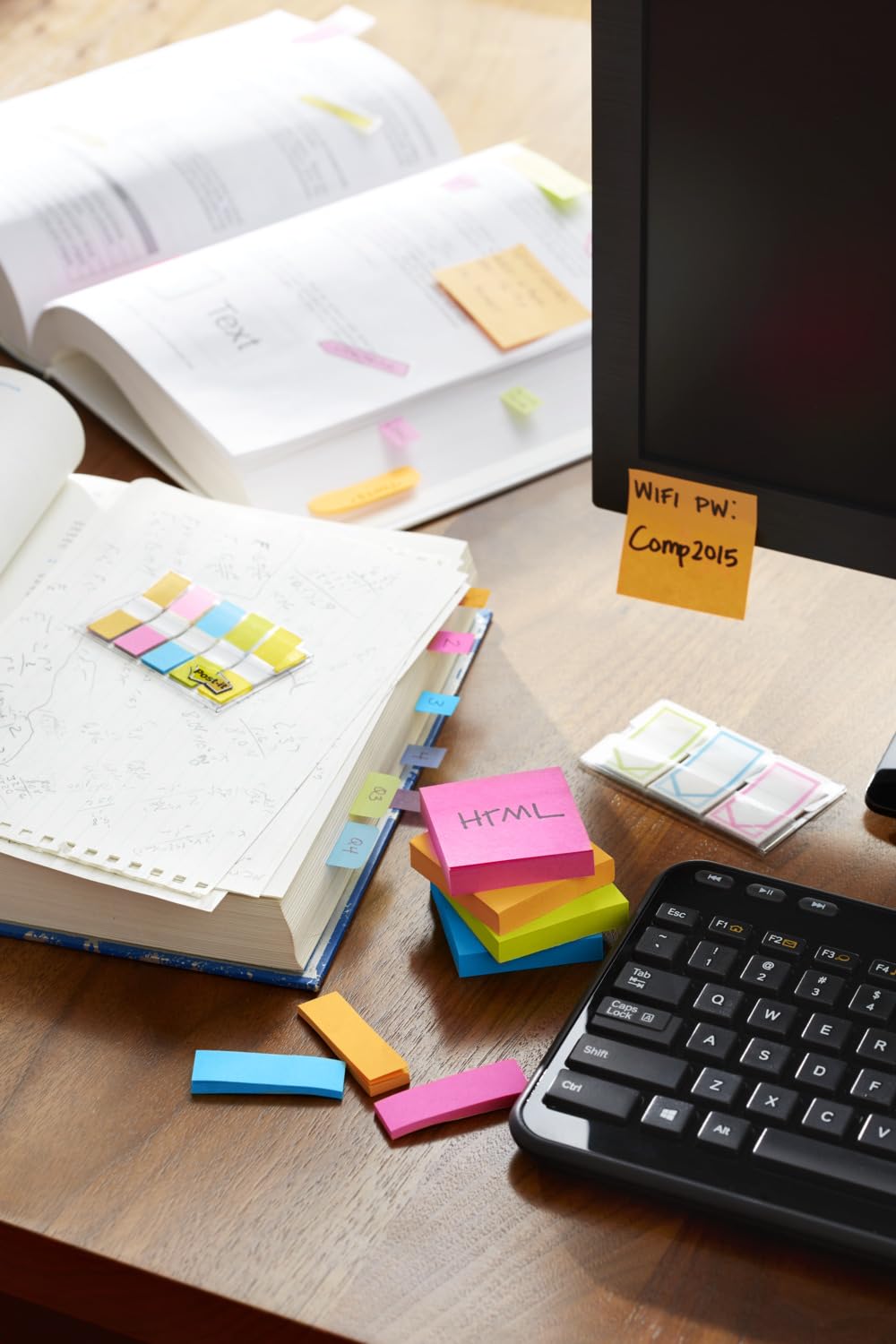 Post-It Index Marcadores Flecha, Azul, Naranja, Rosa y Verde, 11.9 mm x 43.2 mm, 24 Marcadores/Dispensador, 4 Dispensadores