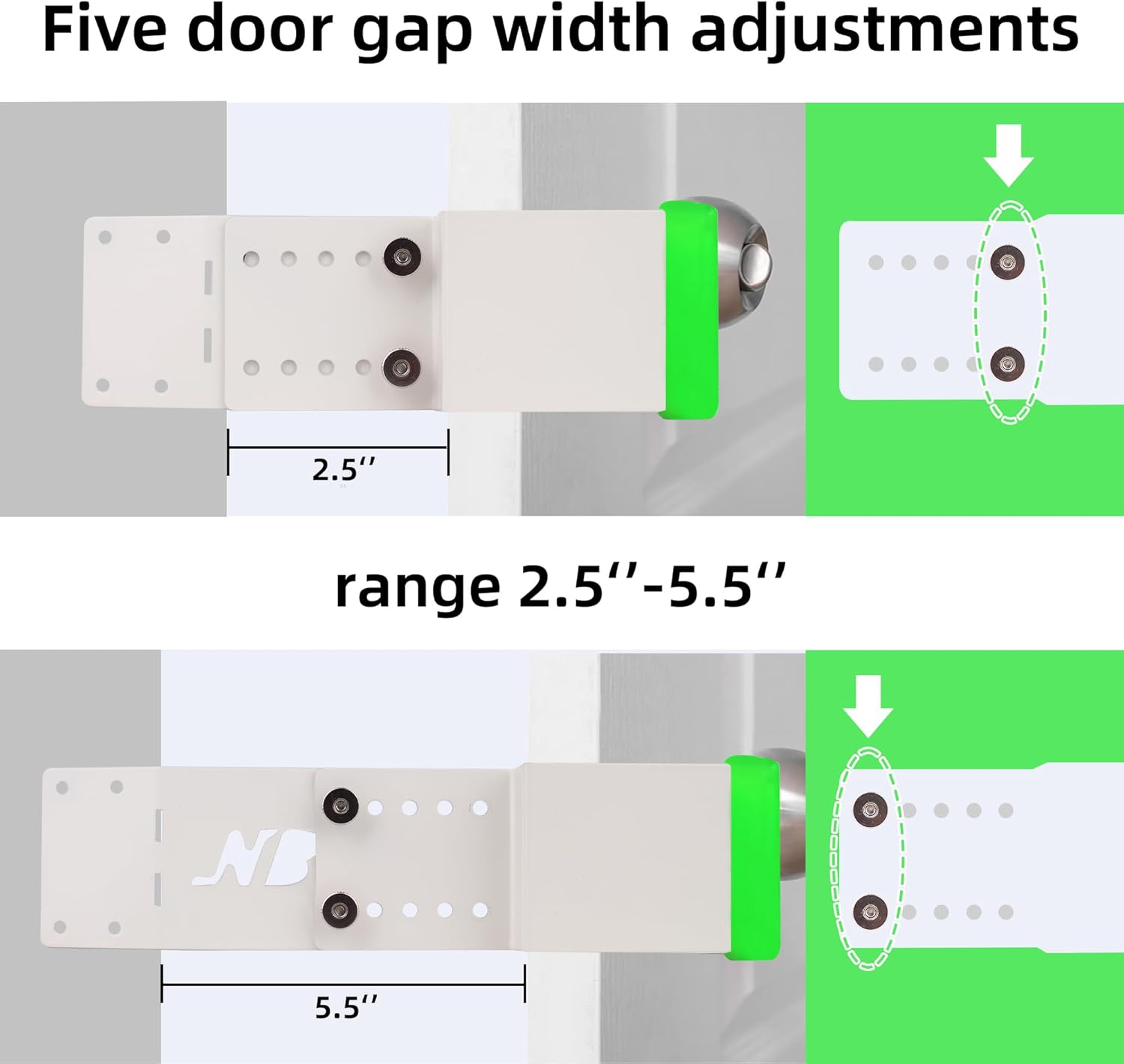 Steel Cat Door Latch, Door Prop for Cats Keep Dogs Out of Cat Litter Box, Cat Door Stopper with Silicone Anti-Collision Pad, Alternative to Interior Pet Door, Steel White 2 Packs