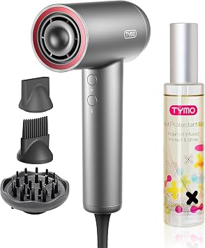 TYMO Heat Protectant Spray for Hair + Hair Dryer with High Speed Brushless Motor