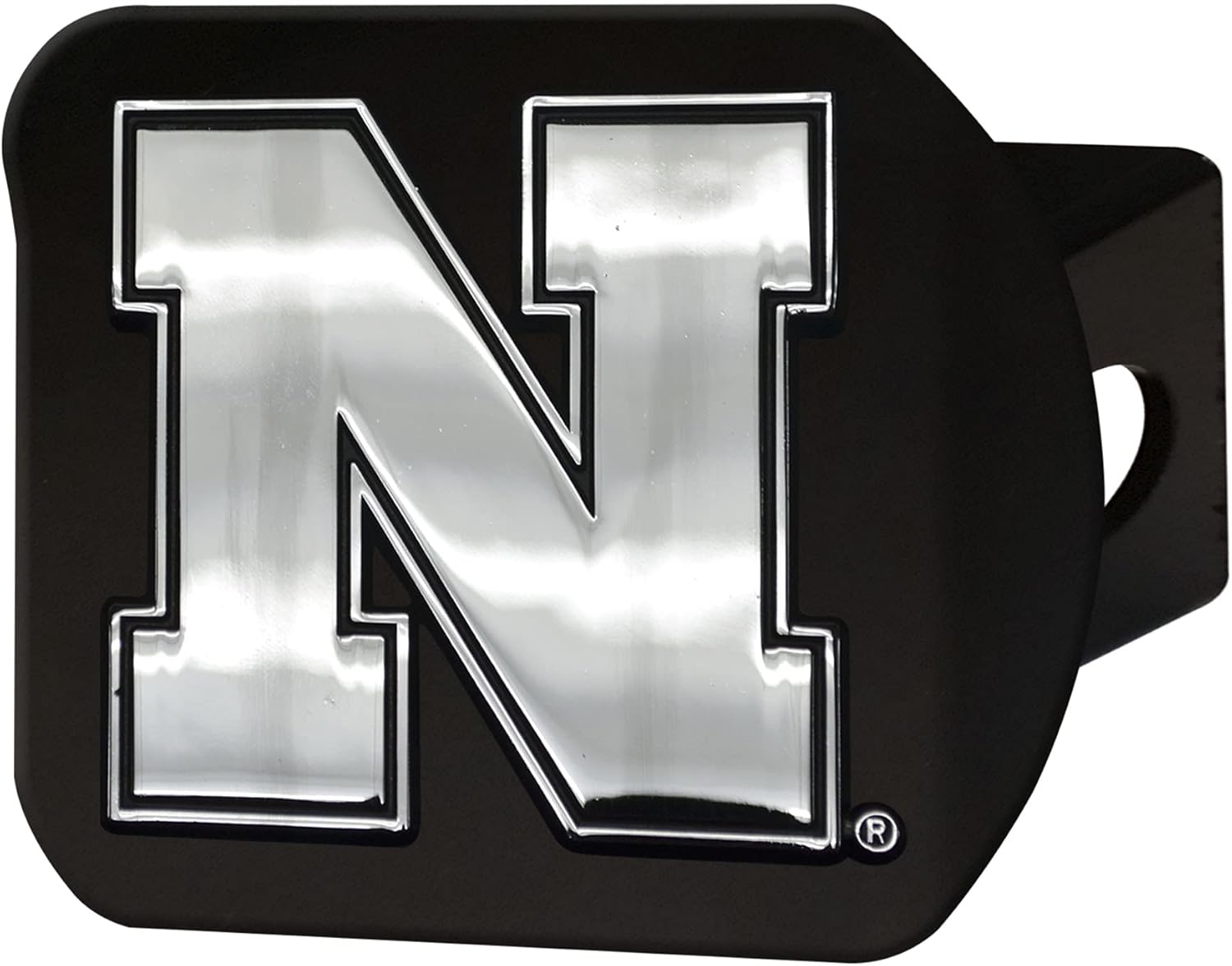 FANMATS University of Nebraska Black Metal Hitch Cover , 3.4"x4"