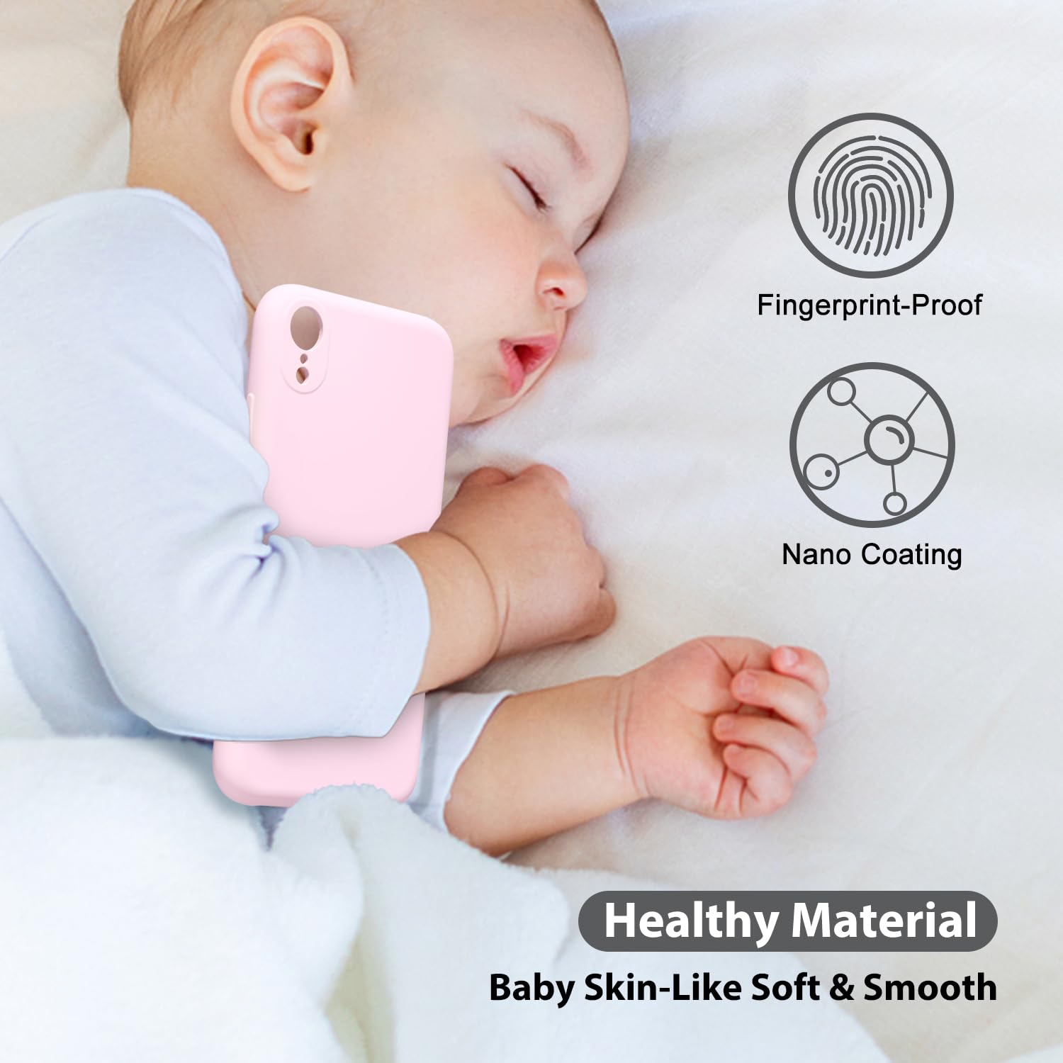 oakxco for iPhone 16 Pro Max Case Liquid Silicone, Soft Rubber Gel Elegant Aesthetic Basic Simple Cover, Cute Thin Slim TPU Matte Solid Color Plain Smooth Case for Women Girl, Light Pink — view 762