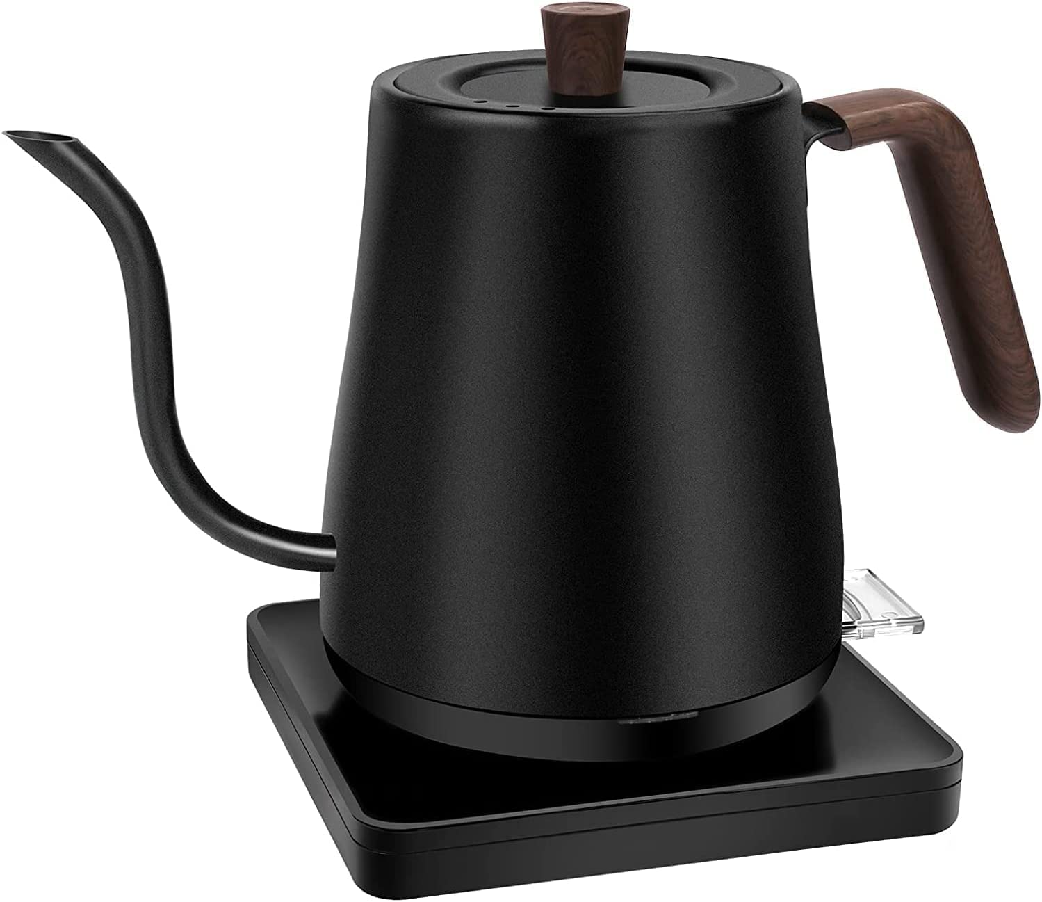 Electric Temperature Control Gooseneck Kettle, 1.2 Liters Electric Kettles, Fast & Quiet Water Boiling, Food Grade Glass & 304 Stainless Steel, Ideal for Coffee & Tea Brewing, 1200W, Matte Black