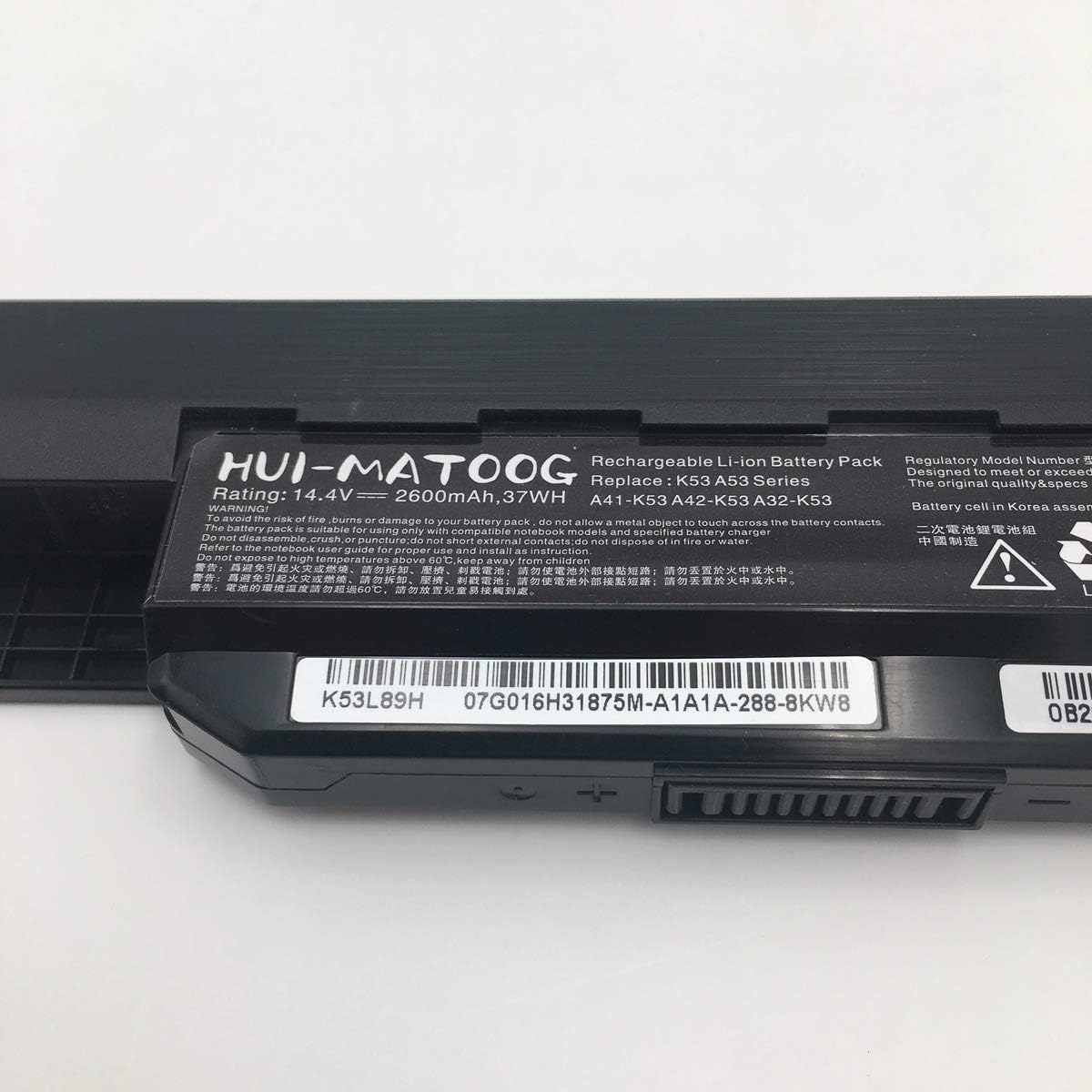 A41-K53 Laptop Battery for ASUS K54C K53S K53 K54HR SX316V A54C A54H X53E-RH51 X54HR-K53L85H X54H X53S X54C X53E Notebook 14.4V 2600mAh