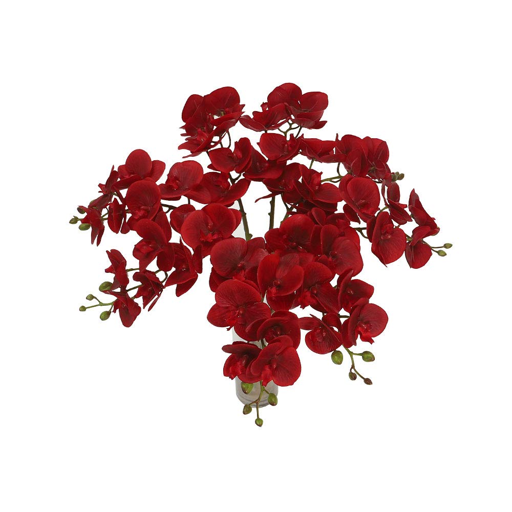 YATAI Pack of 8 Artificial Orchid Flower, Vibrant & Lifelike Silk Orchids Fake Flowers with Petal & Bud, Fade-Proof, Hypoallergenic & Maintenance-Free Faux Flower Bouquet for Home Office Decor, Beauty