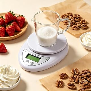 Portable Digital LED Kitchen Scale 1 Pack,for Home & Food Measurement (White)