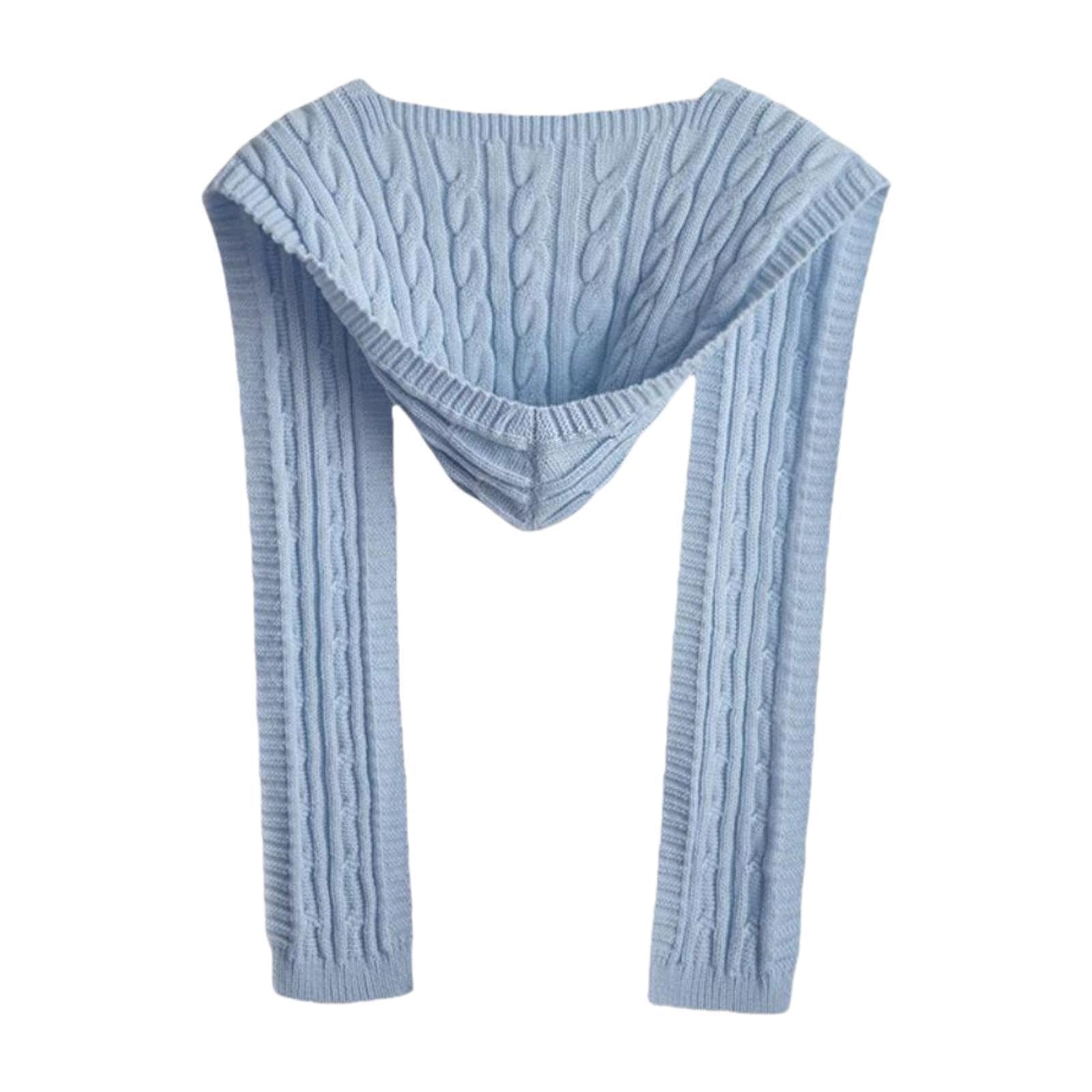 ecomistiq ECOMISTIQ®Hooded Scarf Ear Warmer Soft Knitted Scarf for Women Female Men Blue|Clothing Shoes & Accessories | Womens Accessories | Scarves & Wraps-picture-25