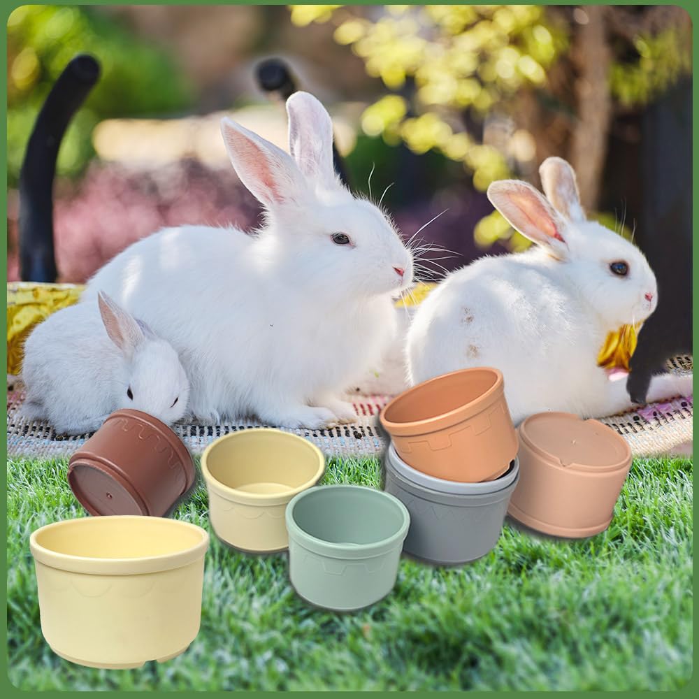 8 Pcs Colorful Stacking Cups For Rabbits – Reusable Bunny Toys For Hiding Treats, Mental Stimulation & Small Animal Play - View #2