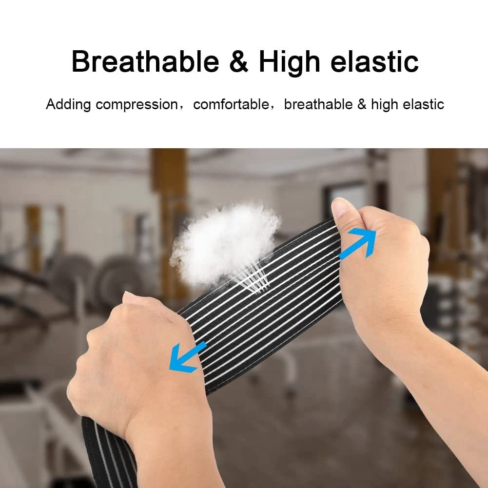 2 fasce elastiche extra lunghe per ginocchia, a compressione
