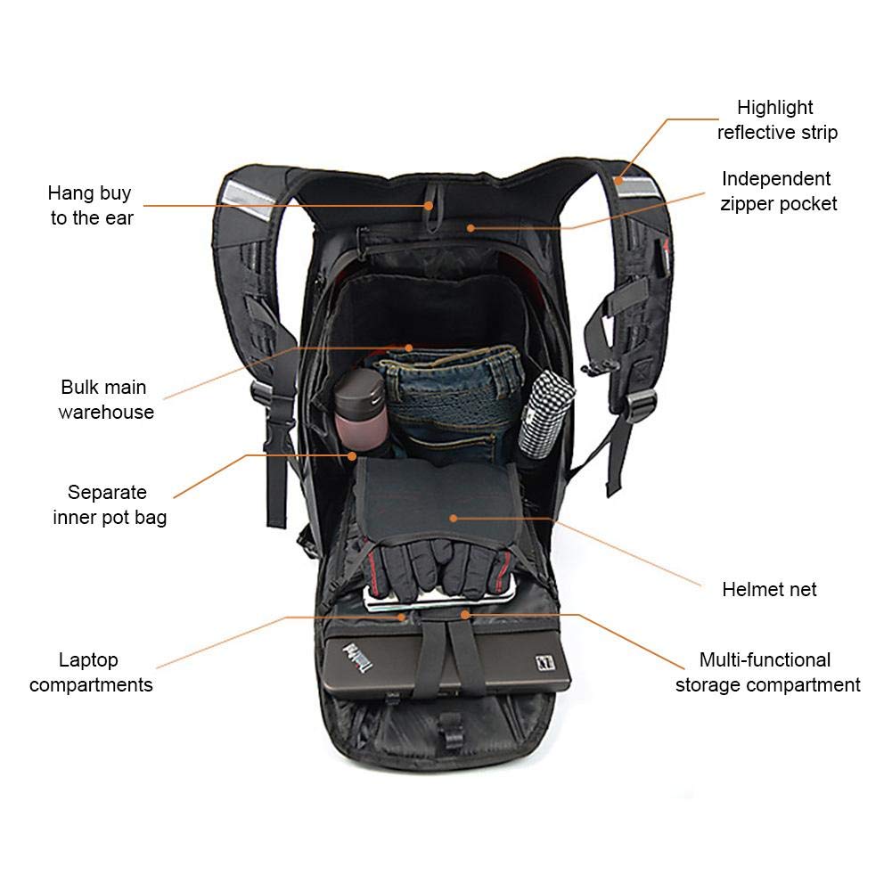 Kohlefaser Motorrad Rucksack wasserdicht Hartschale Unisex Reitsack Hochleistungslokomotive Rucksack Turtle Bag Rot Grün Blau Schwarz