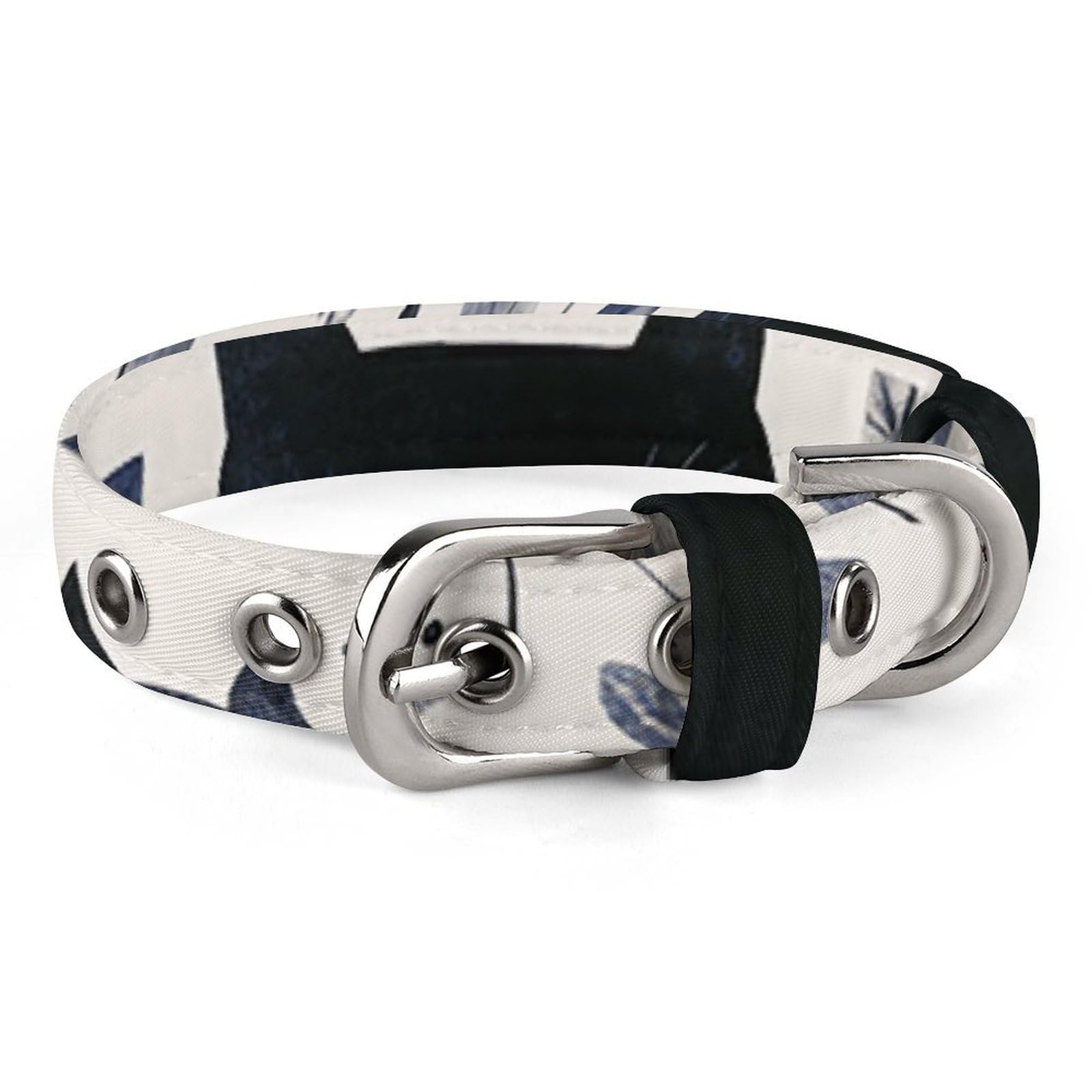 Collar de gato negro ajustable con correa para perro pequeño y enganche de etiquetas