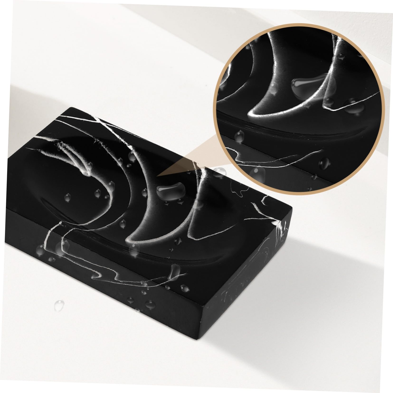 Ipetboom Conjunto Accesorios de Baño y Jabonera Negro 5 Piezas de Resina Soporte para Cepillos Fácil de Limpiar para Uso Práctico y Elegante