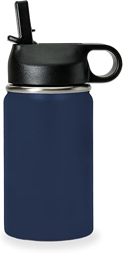 Vista 52 de LaserGram Botella de agua personalizada, palitos de lacrosse, acero inoxidable de doble pared aislada al vacío con popote superior, regalo grabado