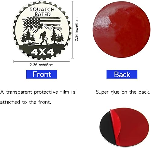 Miniatura 72 de 2 PCS Freedom Badge Rated Car Emblem, 4 x 4 Metal Automotive Badge, 3D Round Metal Car Badges Emblems, Car Badge Decals Stickers Compatible with