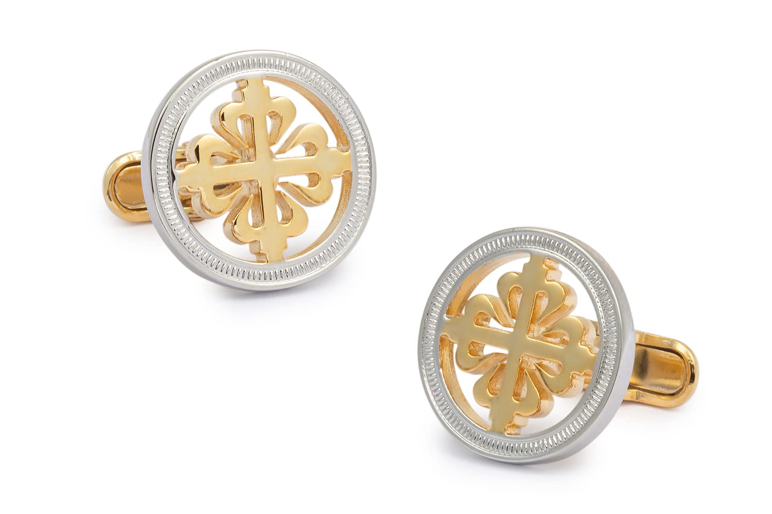 Gemelolandia Gemelolandia - Gemelos Medievales templarios con detalles en Plateado - 20mm - Gemelos para eventos, Bodas, Fiestas - Gemelos Elegantes