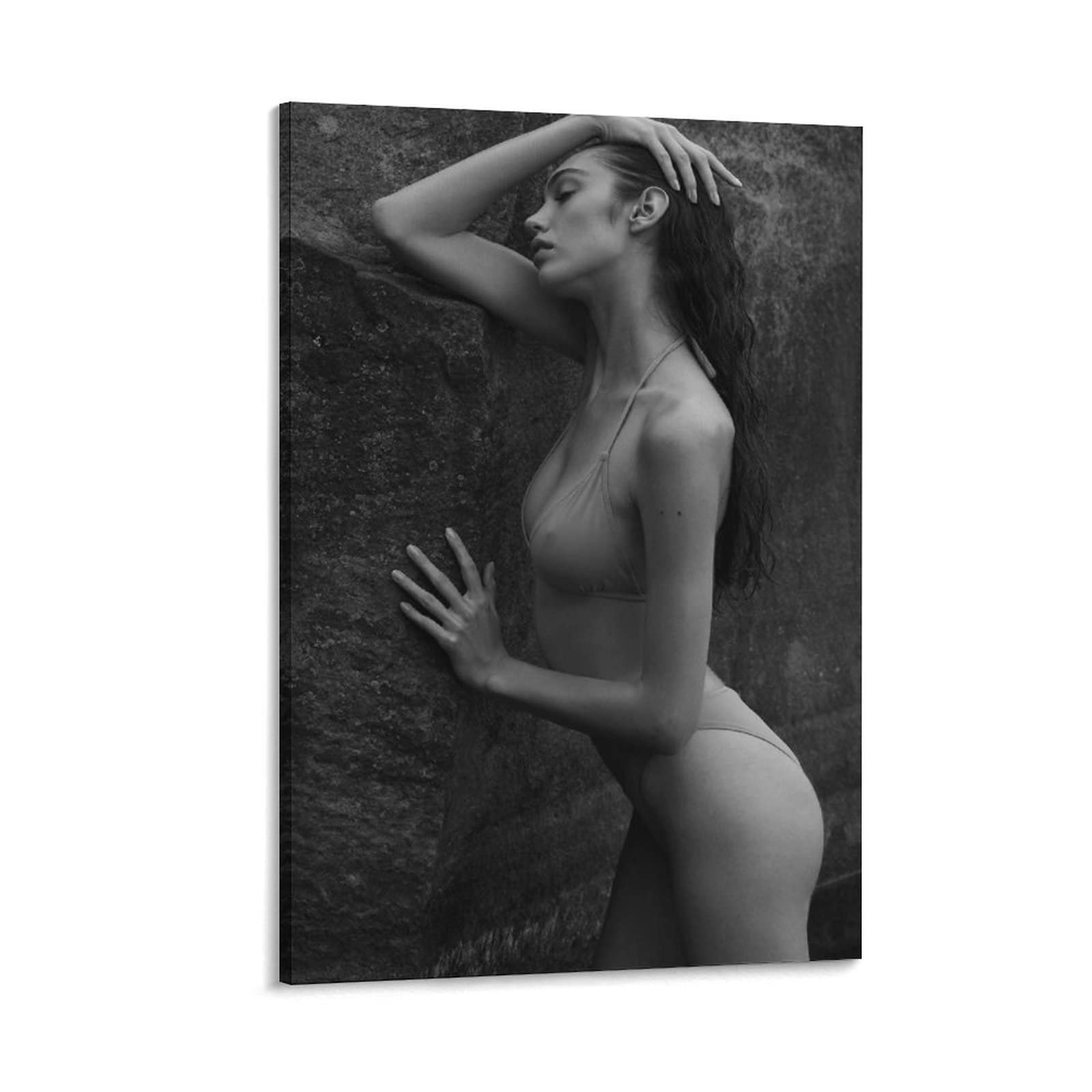 Impactint Black And White Artistic Nude Poster of Sexy Beautiful Women in Bikinis Water Painting Canvas Prints Bedroom Large home decor Wall Art Picture 08x12inch(20x30cm), Frame-style