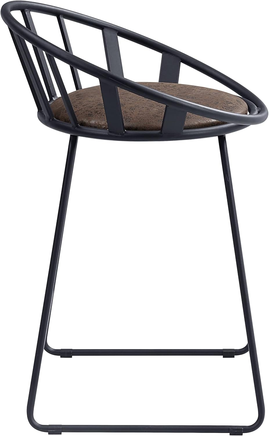 Brown and Black Counter Height Chair with Sled Base (Set of 2)