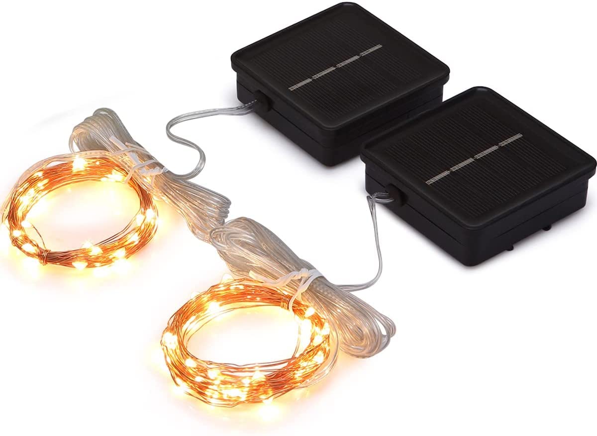 Solar Mini Teeny winzige Lichter, Sternen String Licht für Garten Fee, Baum, Geländer, Arbor, Zaun, 16 Fuß 50 LEDs, 2 Pack Beleuchtung