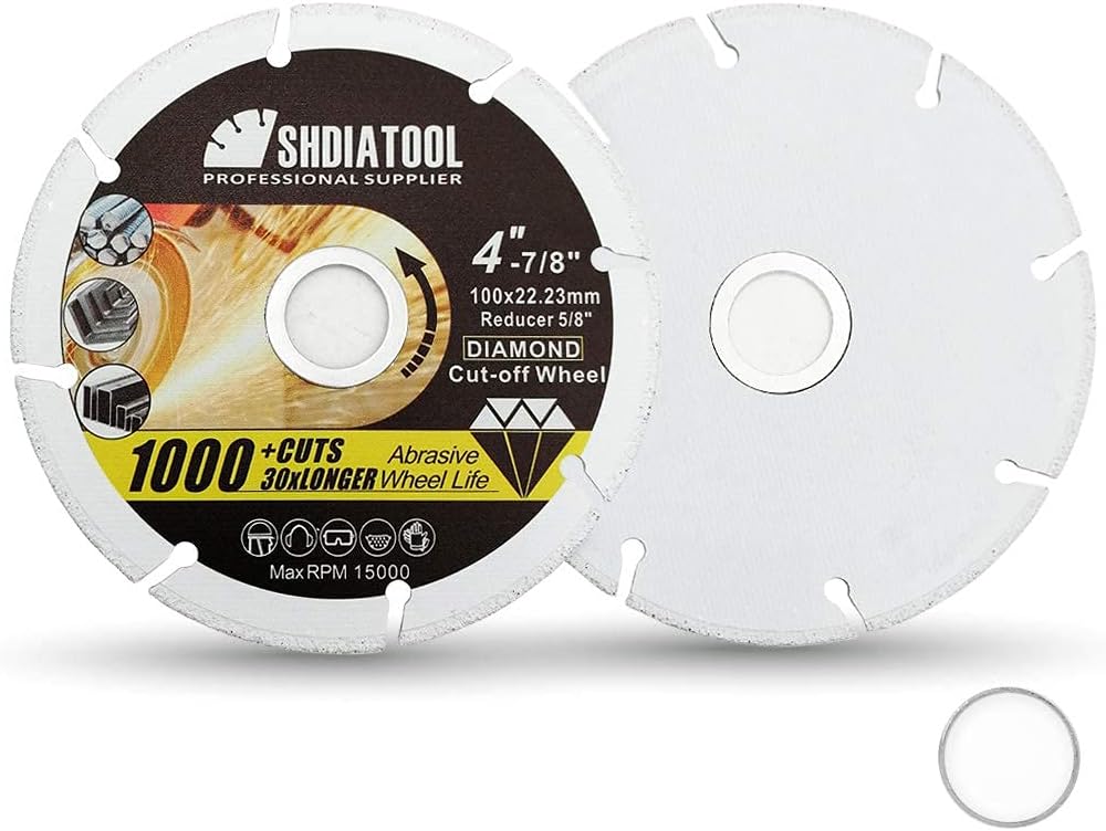 Frее Shірріng Ovеr $50 SHDIATOOL 4 Inch Diamond Metal Cutting Disc for Steel Tube Iron Rebar Angle Steel Vacuum Brazed Cut-Off Wheel(5-Pack)