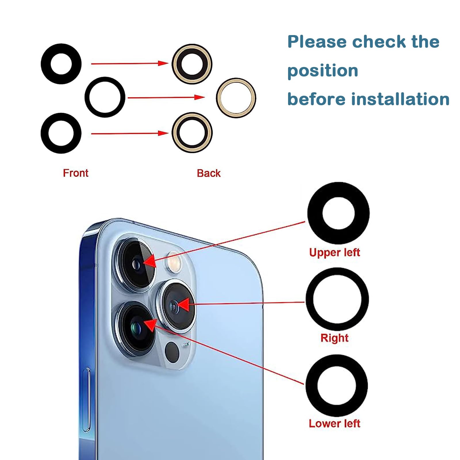 Vetro Fotocamera Posteriore Di Ricambio Per IPhone 12 Pro - Foto 10