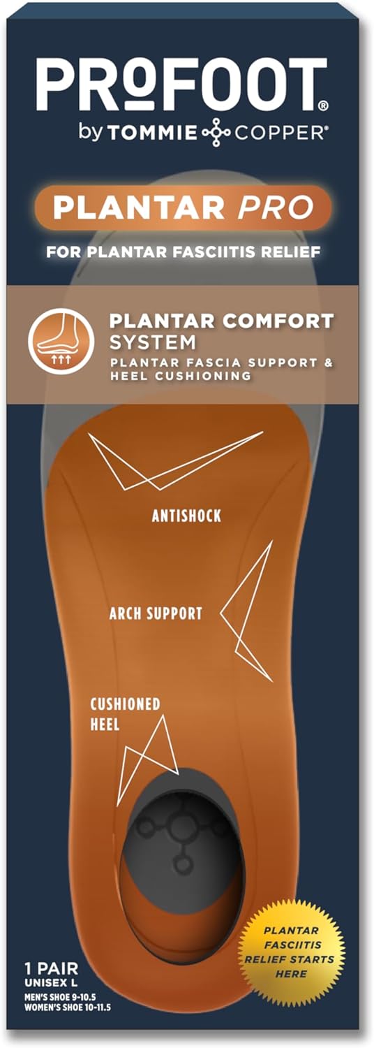 PROFOOT Plantar Pro Shoe Insoles for Men & Women – High Arch Support Inserts with Shock-Absorbing Heel, Energy-Return Cushioning, Antishock Comfort - 2XL