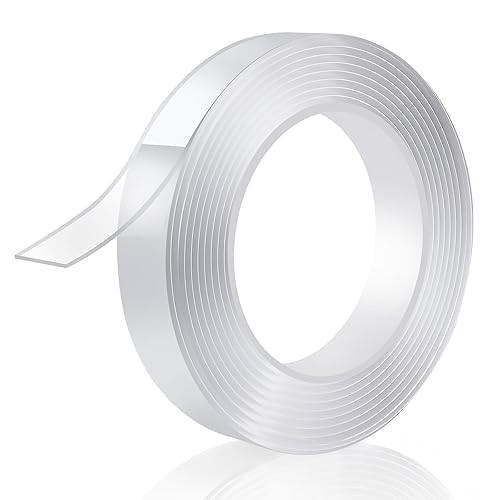 Cinta adhesiva de doble cara resistente de 0.75 pulgadas x 20 pies, nano cinta adhesiva de doble cara, cinta adhesiva extraíble de dos caras sin
