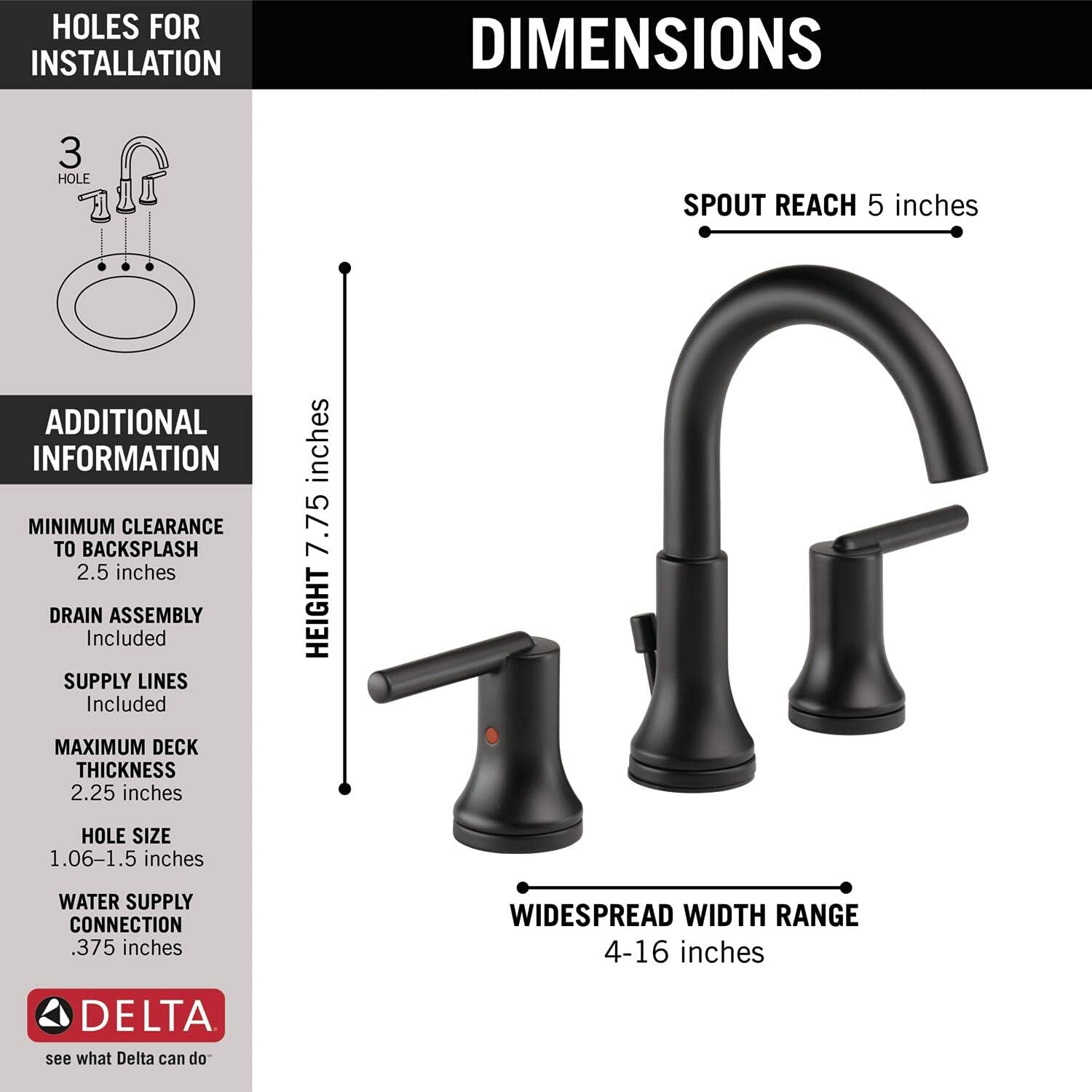 Prоmо 40% оƒƒ Delta Faucet Trinsic Widespread Bathroom Faucet 3 Hole, Matte Black Bathroom Faucet, Diamond Seal Technology, Metal Drain Assembly, Matte Black 3559-BLMPU-DST Bеѕt Rеvіеw Delta Faucet Trinsic Widespread Bathroom Faucet 3 Hole, Matte Black Bathroom Faucet, Diamond Seal Technology, Metal Drain Assembly, Matte Black 3559-BLMPU-DST