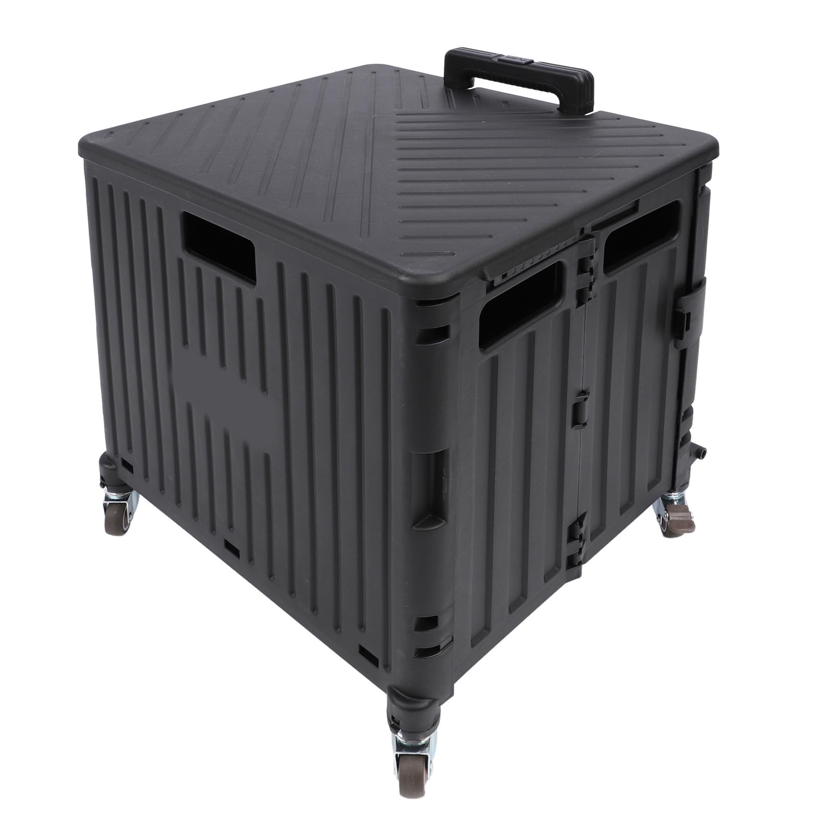 Generic Carrello Pieghevole per la Spesa Carrello Versatile Portatile con Rotelle con Ruote per Forniture per Animali Domestici Negozi di Alimentari Tubo di Ferro in PP (BLACK)