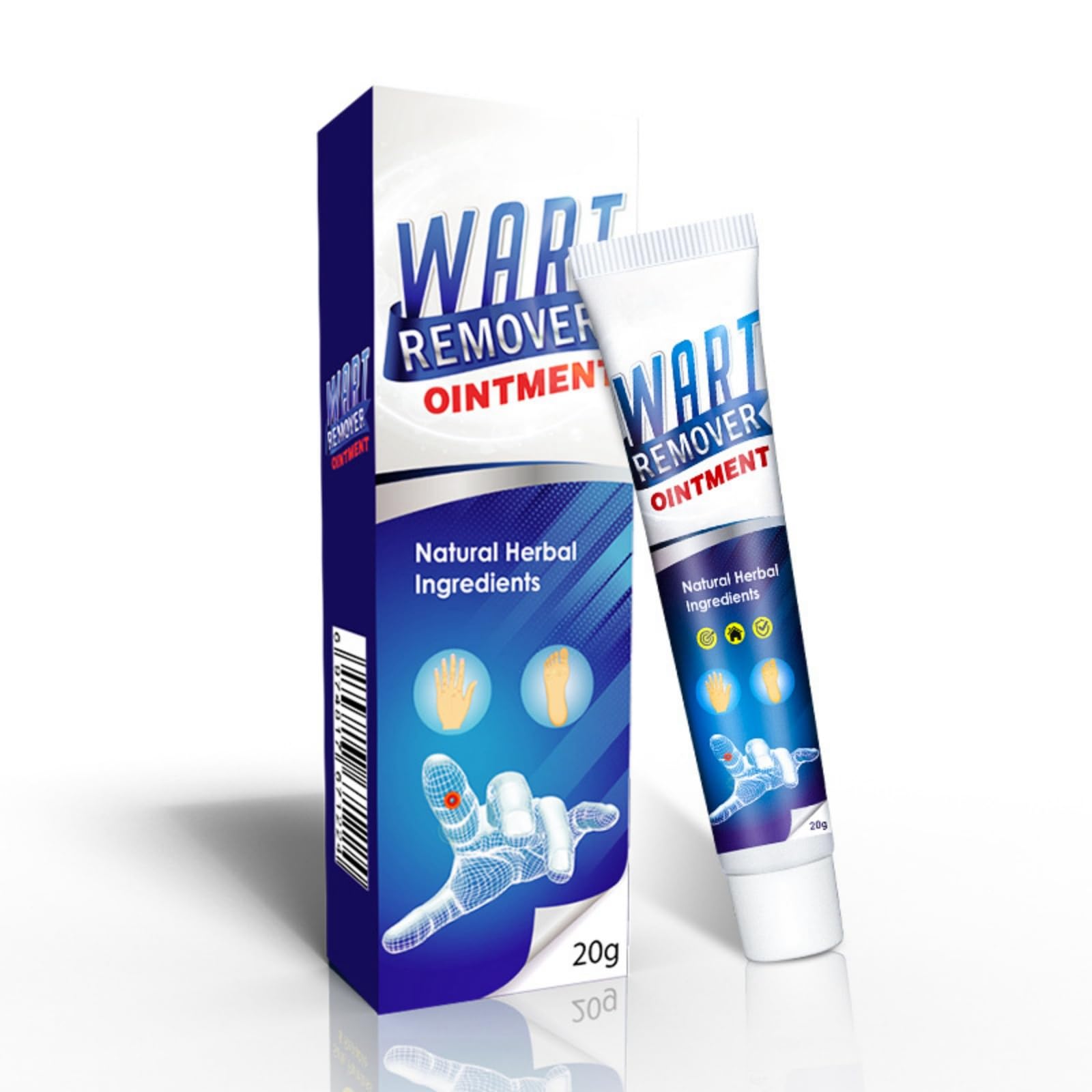 Wart Repair Ointment 20g for Common Warts, Plantar Warts, and Flat Warts, Fast-Acting Formula, Safe and Gentle, Non-Greasy and Absorbent, Works on Hands, Feet, Elbows, or Knees