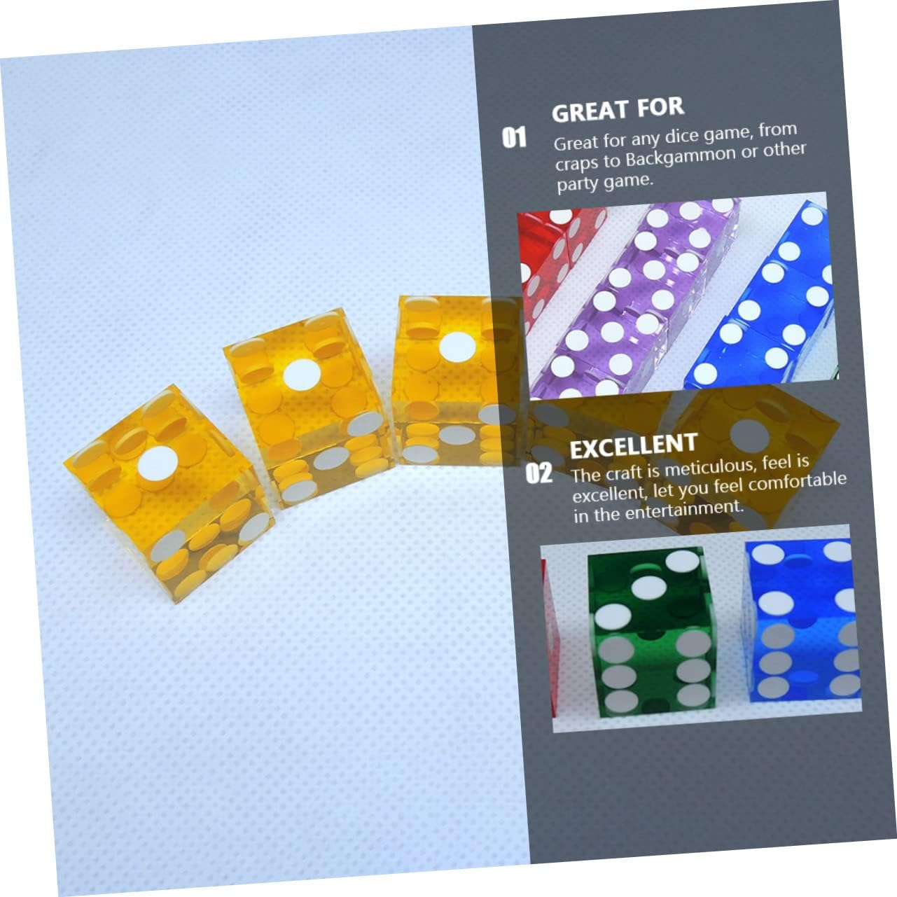 Toddmomy 5Pcs Acrylic Right Angle Dices for Party Games Transparent Entertainment Dices for Tabletop Bars and Gatherings and Safe Design Random Colors Random Color