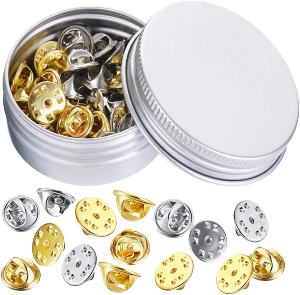 Compact Pin Backs Self-Locking Clasp for Crafts Badge Making and Jewelry Projects Secure Grip and Easy to Use