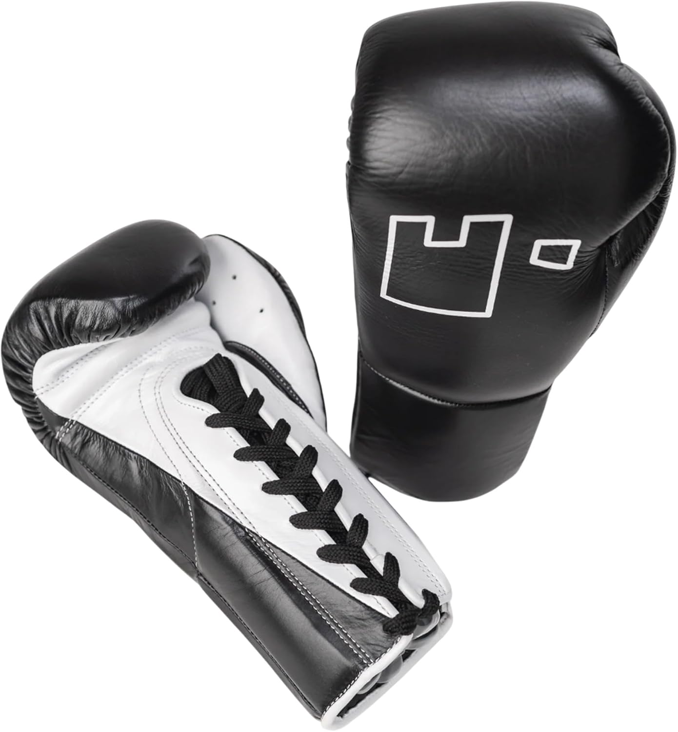 Fortress Boxing HS16 Professional Laced Fight Glove BBBoC Approved Horsehair Neoprene Layered Padding Genuine Cowhide Leather (Black, 10oz)