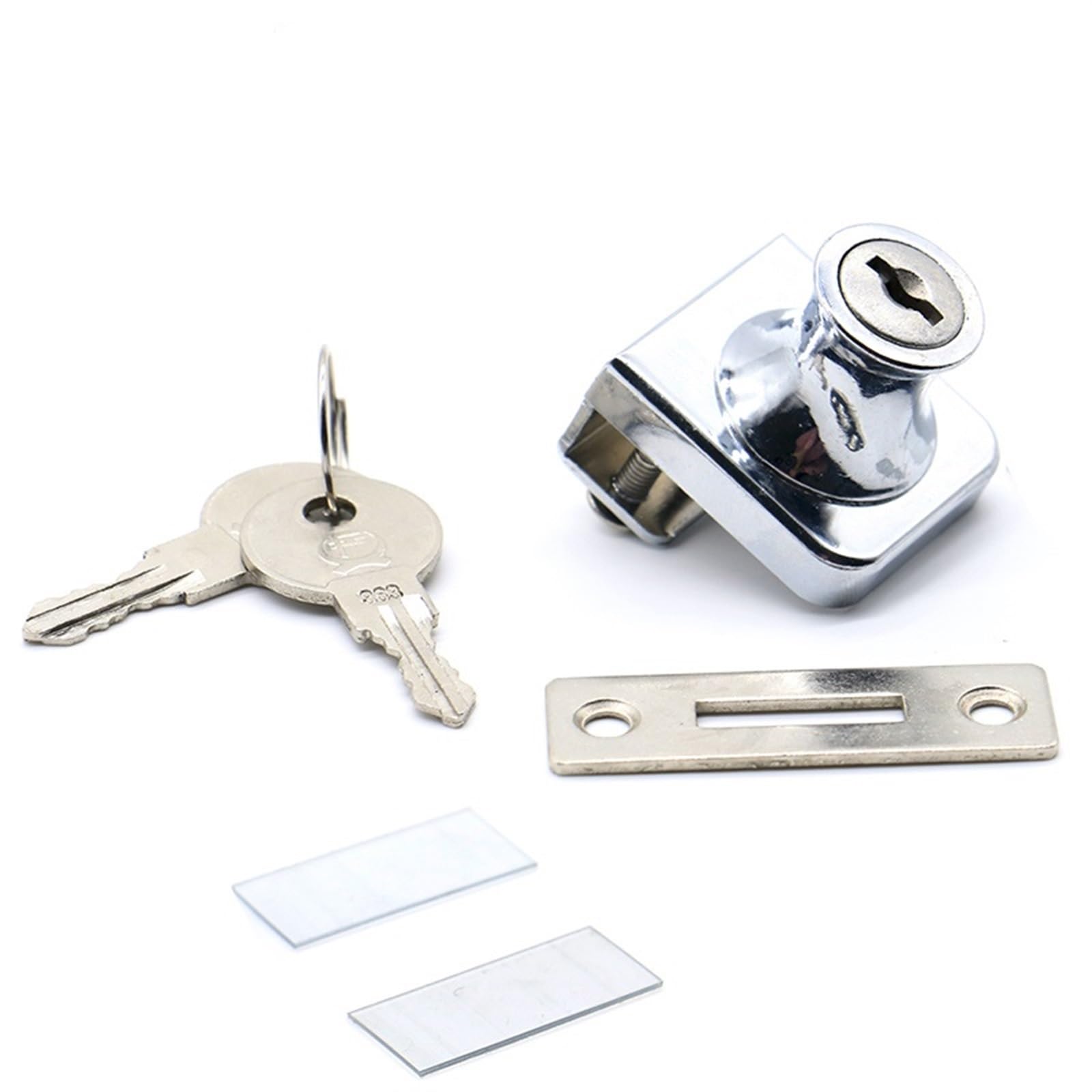 Wpoiyhgby Ned 407 Iron Key 407 Single Glass Lock Zinc Alloy Showcase Cinet Door Cylinder Sliding Push Locks For Furniture Hardware 1Pcs
