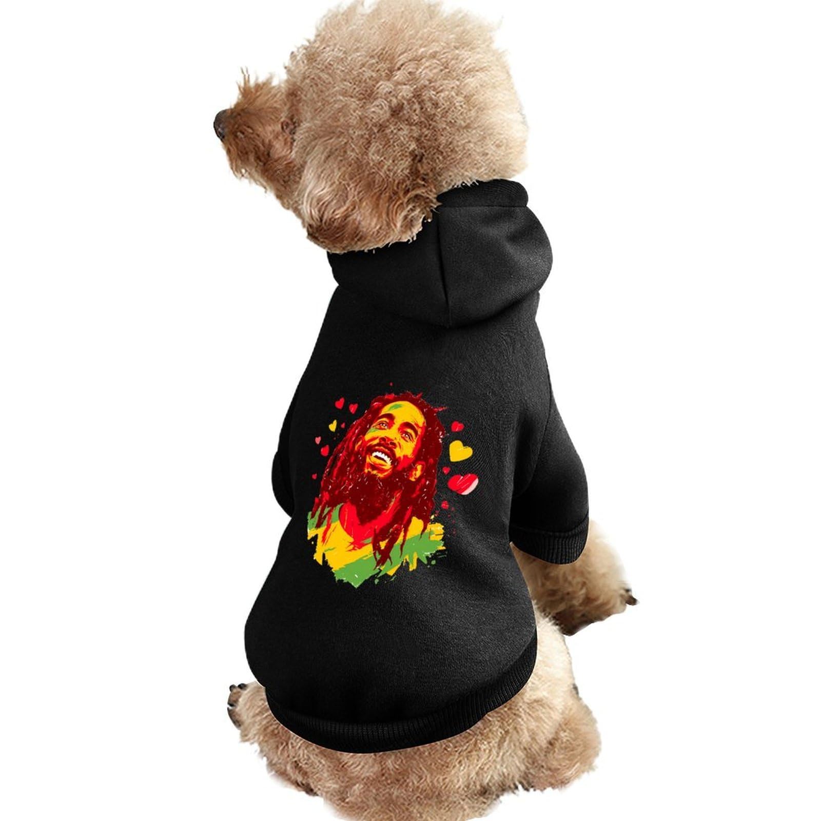 Rasta Reggae Music Pet Hoodie Sweatshirt Hooded Dog Cat Pullover Clothes Puppy Costume