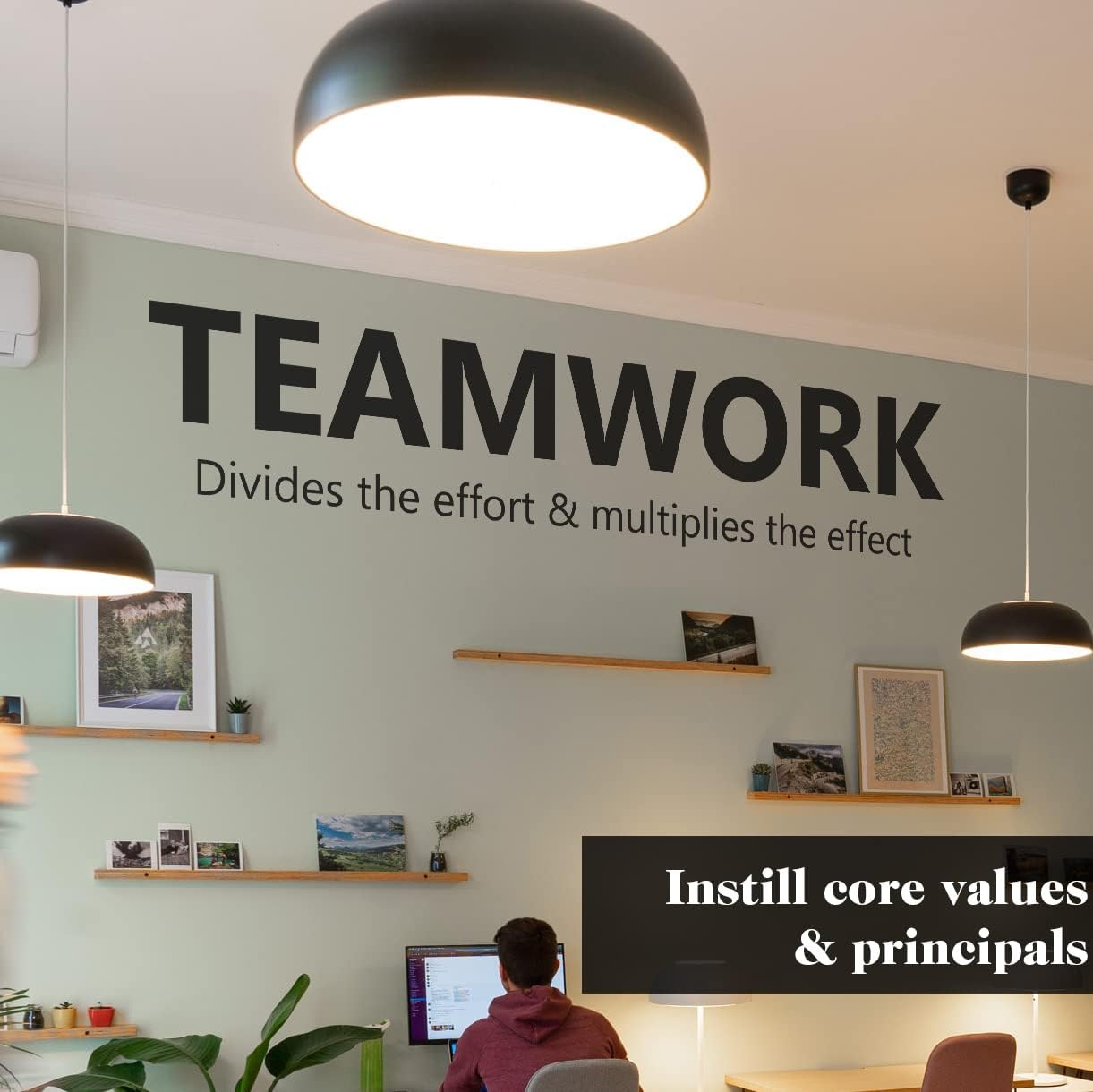 Motivational and Inspirational Office Wall Decal Sticker Vinyl Quotes for Business Teamwork Words and Saying Positive Decoration (Teamwork Divides The Effort & multiplies The Effect)