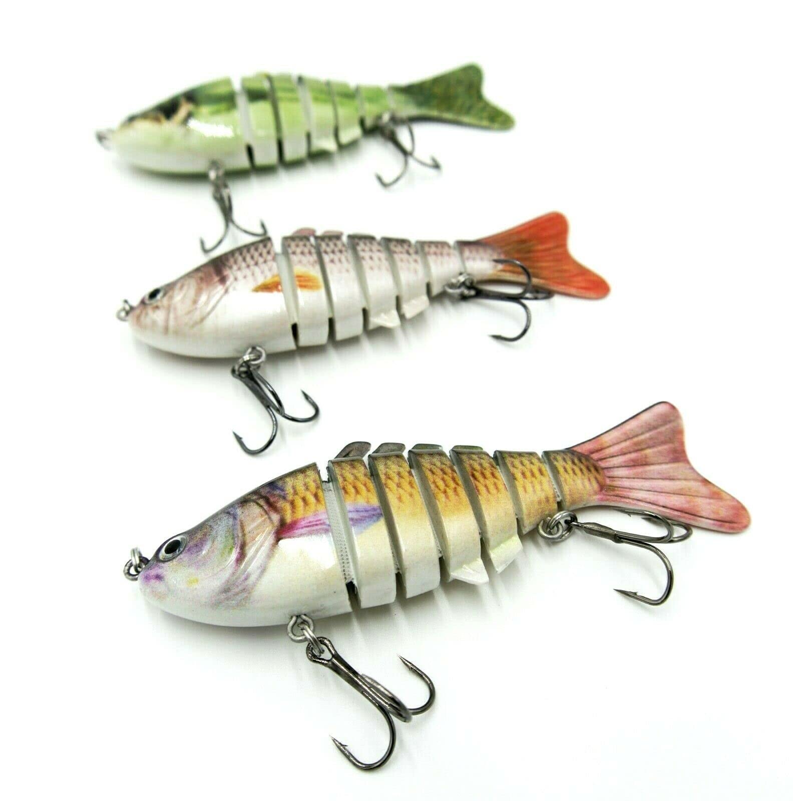 Xisakaca 7-Piece Swimbait Lure Set - Slow Sinking Jointed Baits For Bass & Pike - View #12