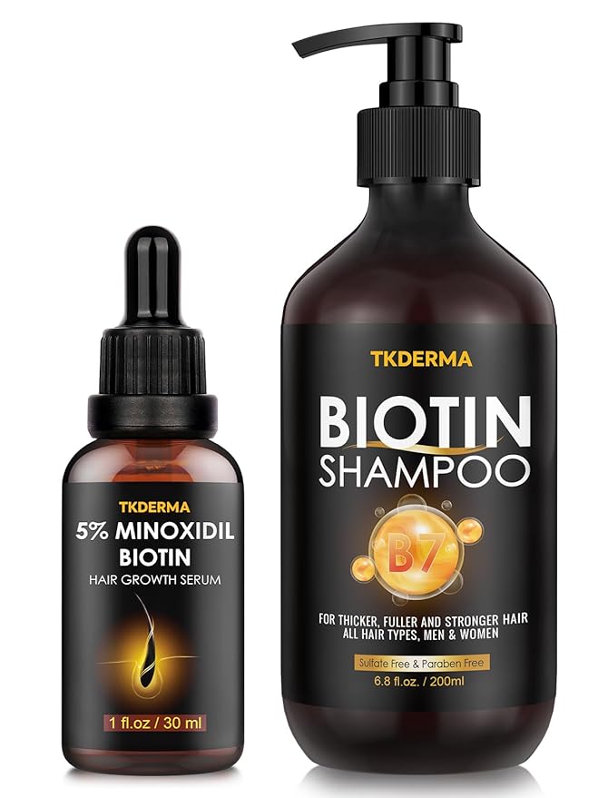 5% Minoxidil Hair Growth Serum Oil Biotin Shampoo For Men Women, Hair Growth Kit&hellip;