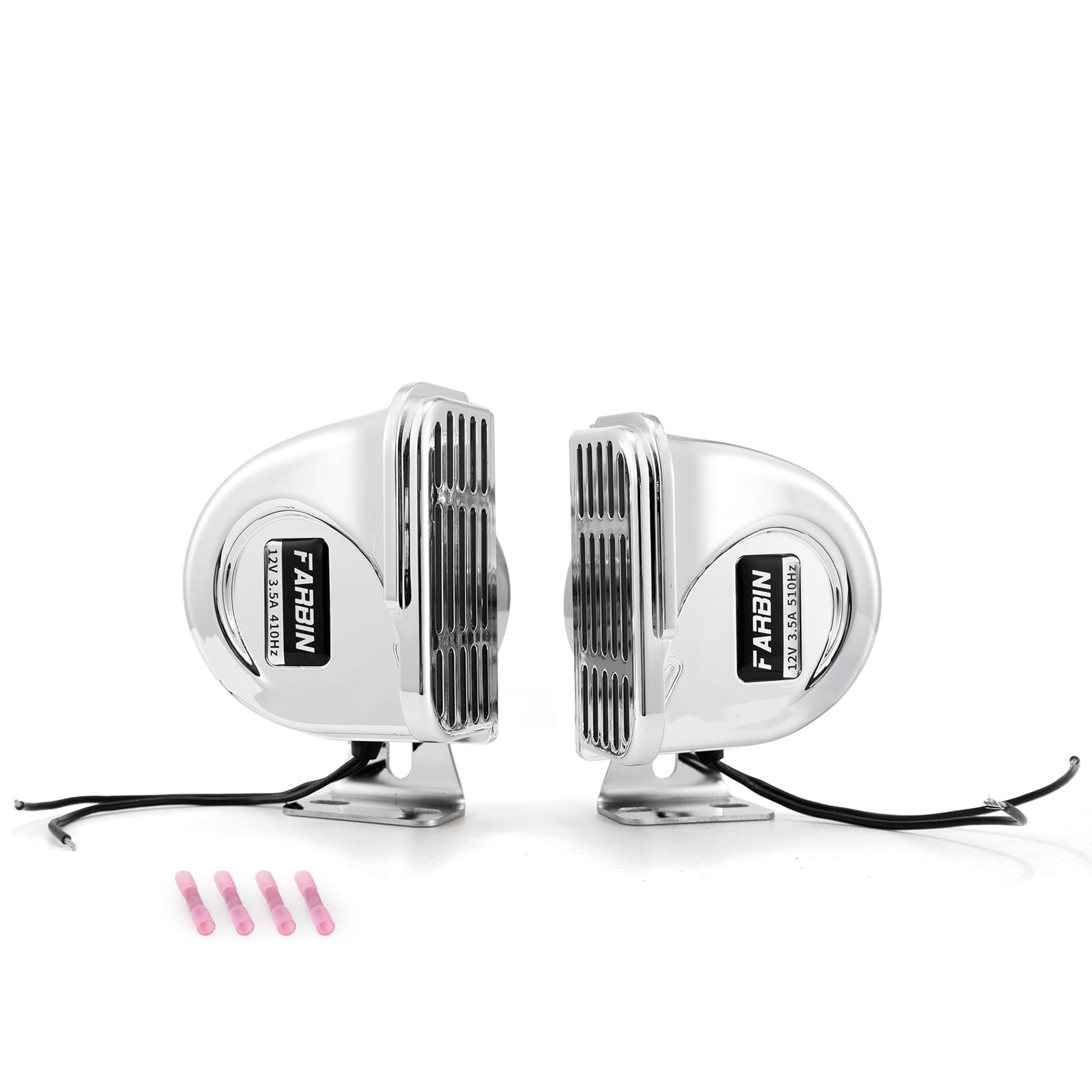 FARBIN Horn for Boats Stainless Steel Waterproof Horn for Ships 12V Super Loud Car Horn with Base Bracket for Sailboats Yachts Car Motorcycle Trucks