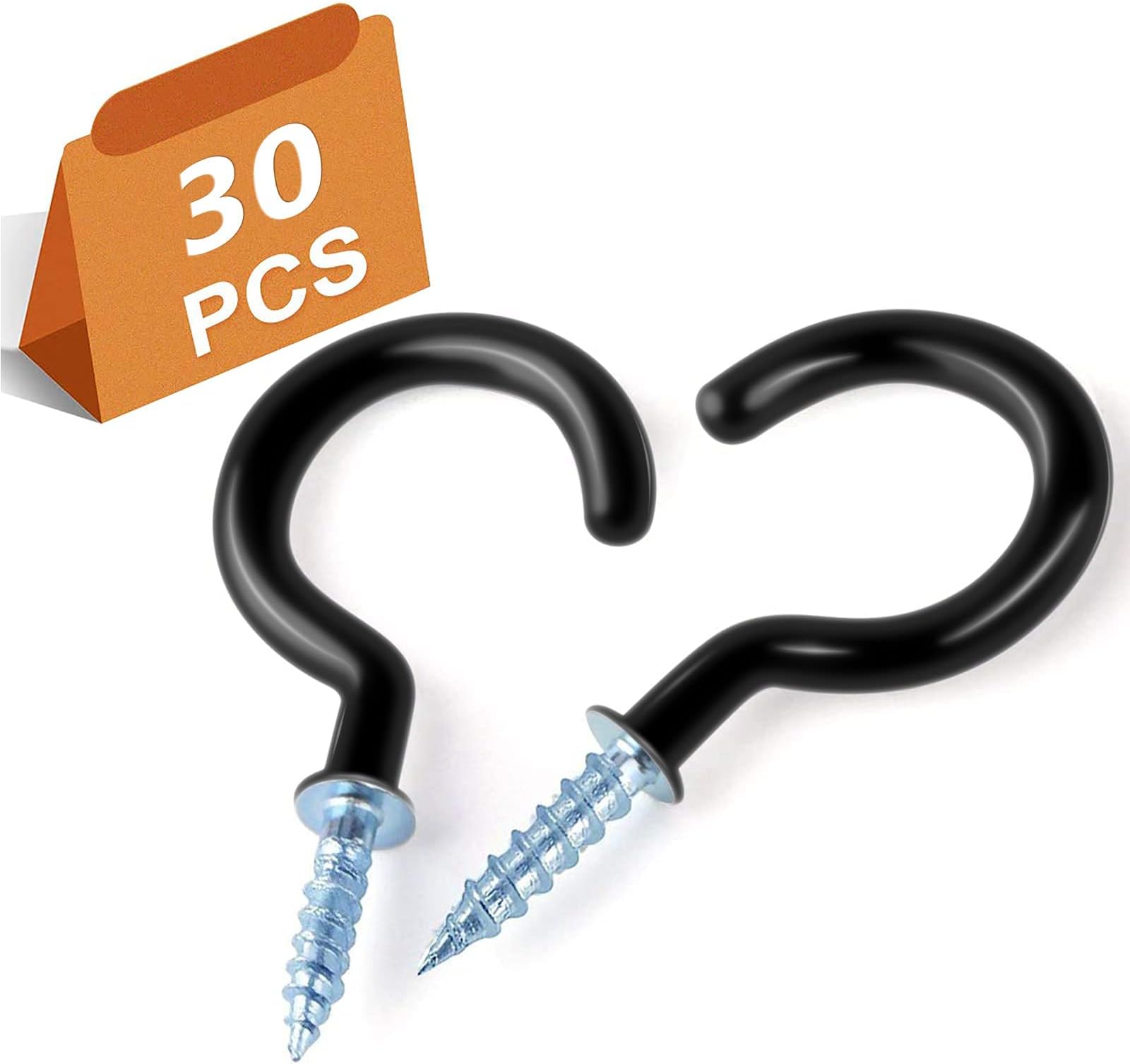 Ripeng 120 Pieces Screw Hooks Metal Cup Hook Screw in Hanger Ceiling