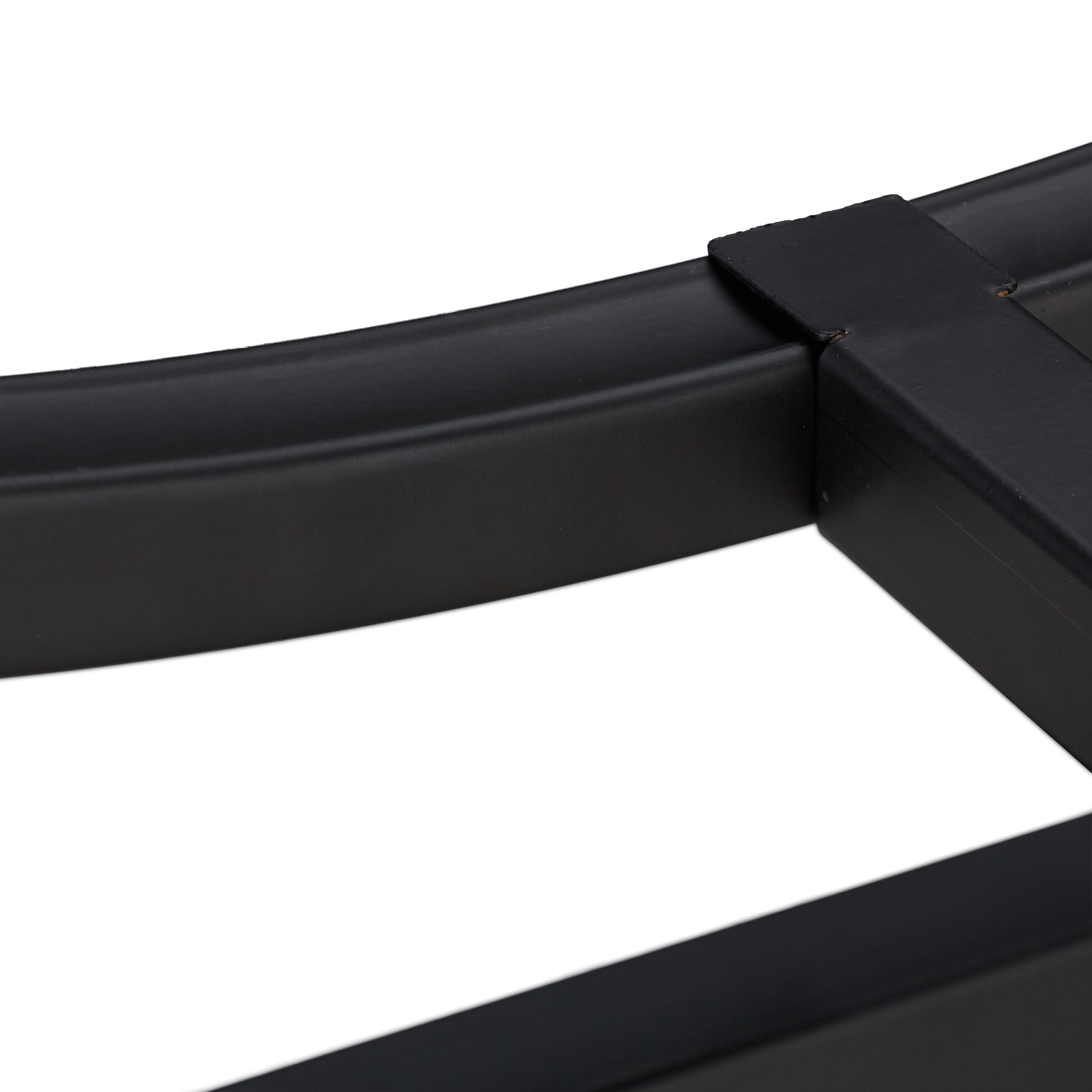 Relaxdays Portalegna da Camino, Semi-Rotondo, per Interni, Acciaio Rivestito a Polvere, HLP 55x92x21 cm, Nero