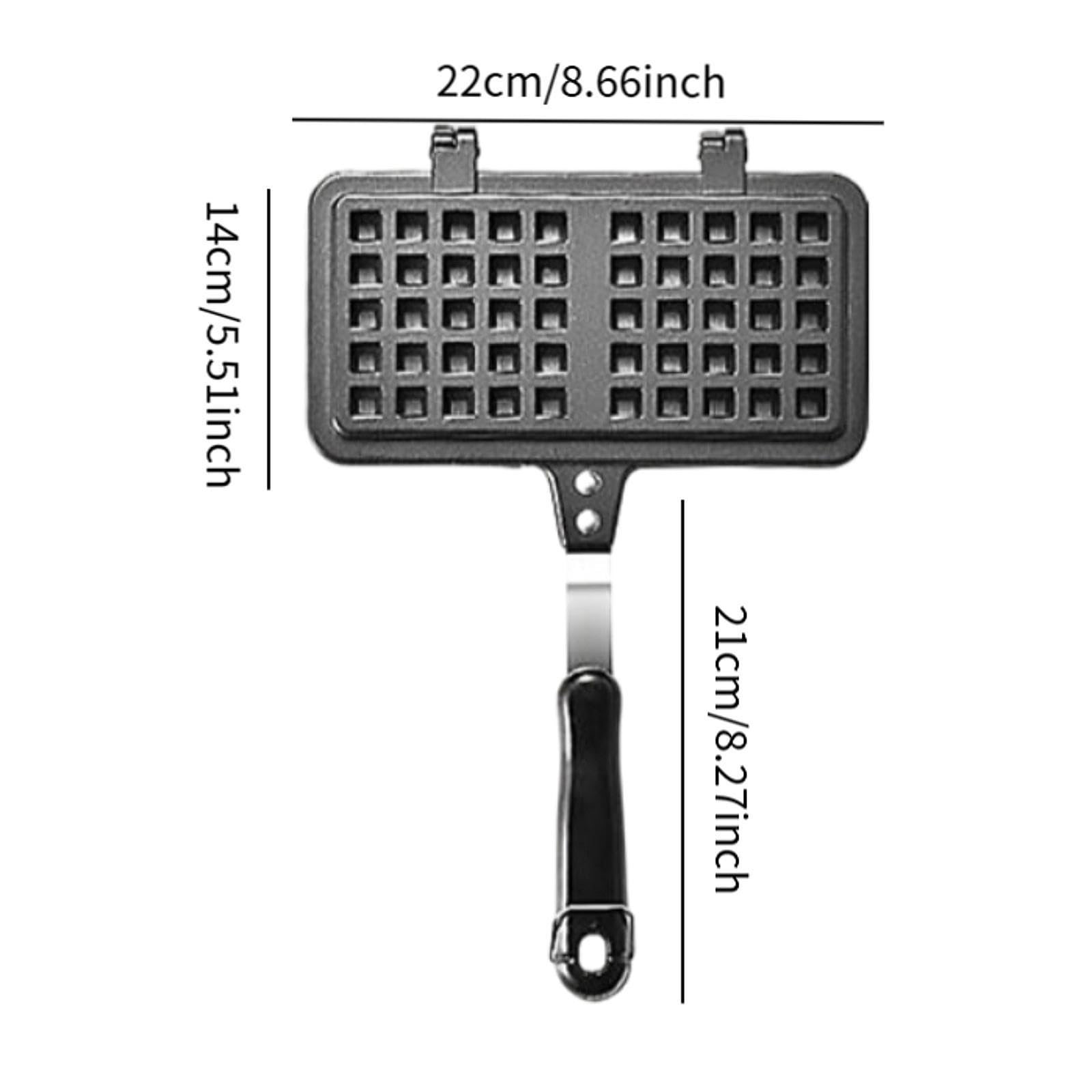 Sharplace Gaufrier en fonte, gaufrier, outil de cuisson antiadhésif, poêle à gaufres, gaufrier de camping pour cuisinières de cuisine, cuisson de crêpes