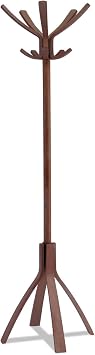 ALBA PMCAFE Cafe Wood Coat Stand, Ten Peg/Five Hook, 21 2/3 x 21 2/3 x 69 1/3 Espresso Brown