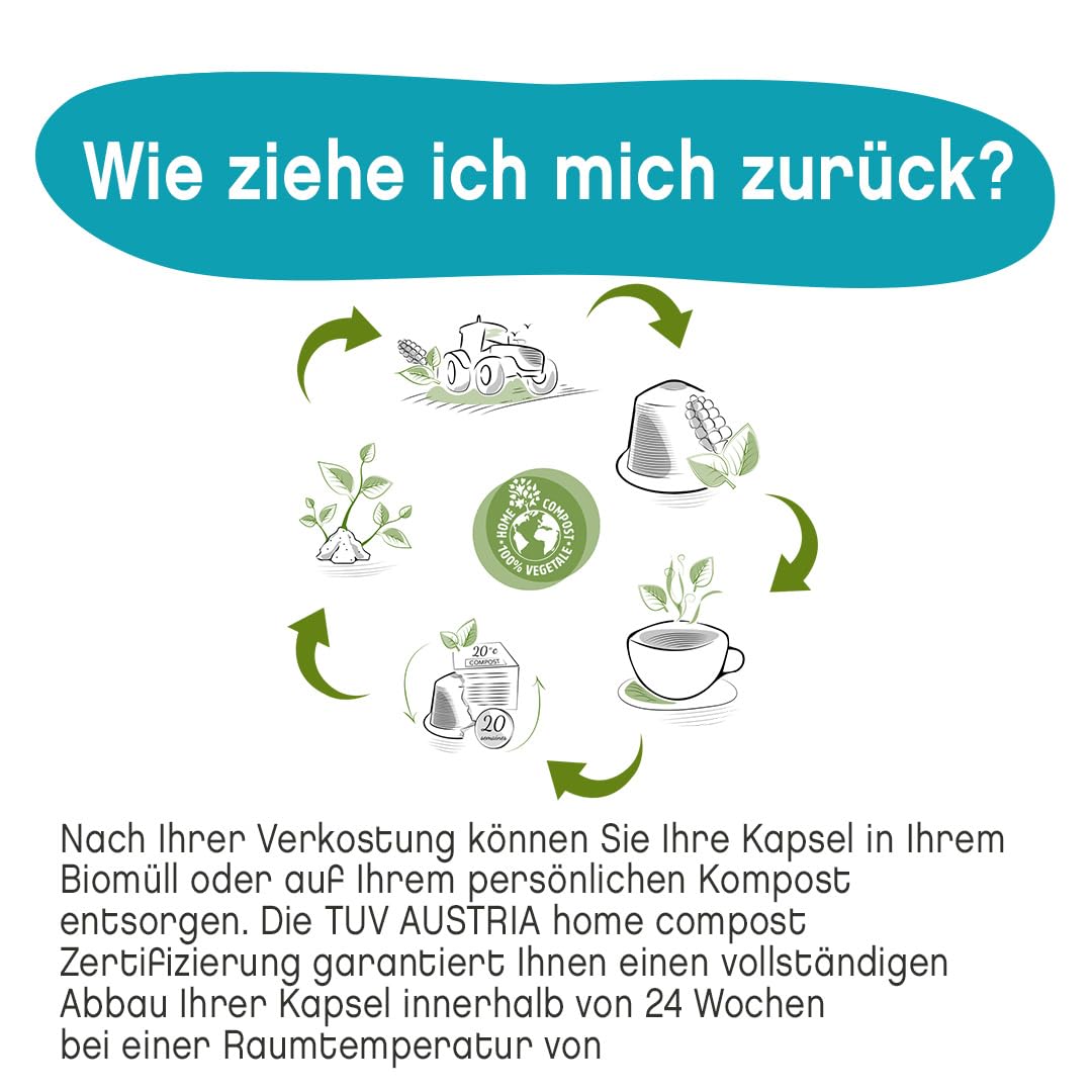TERRAMOKA - Exzellenter entkoffeinierter Bio-Kaffee - 100% reiner Arabica aus Peru - Original und elegant - 60 Kapseln Kompatibel Zero Waste - Mister Nelson - Frankreich