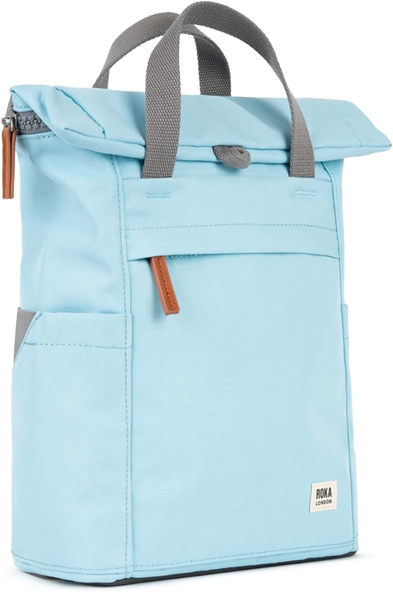 ROKA London Finchley A Small Sustainable Canvas Backpack, Ice, Small