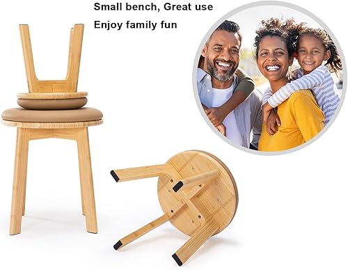 Miniatura 20 de Taburete pequeño para lavabo de baño, taburete pequeño de madera de 7.3 pulgadas para niños, antideslizante, esquinas redondas, fácil de montar para