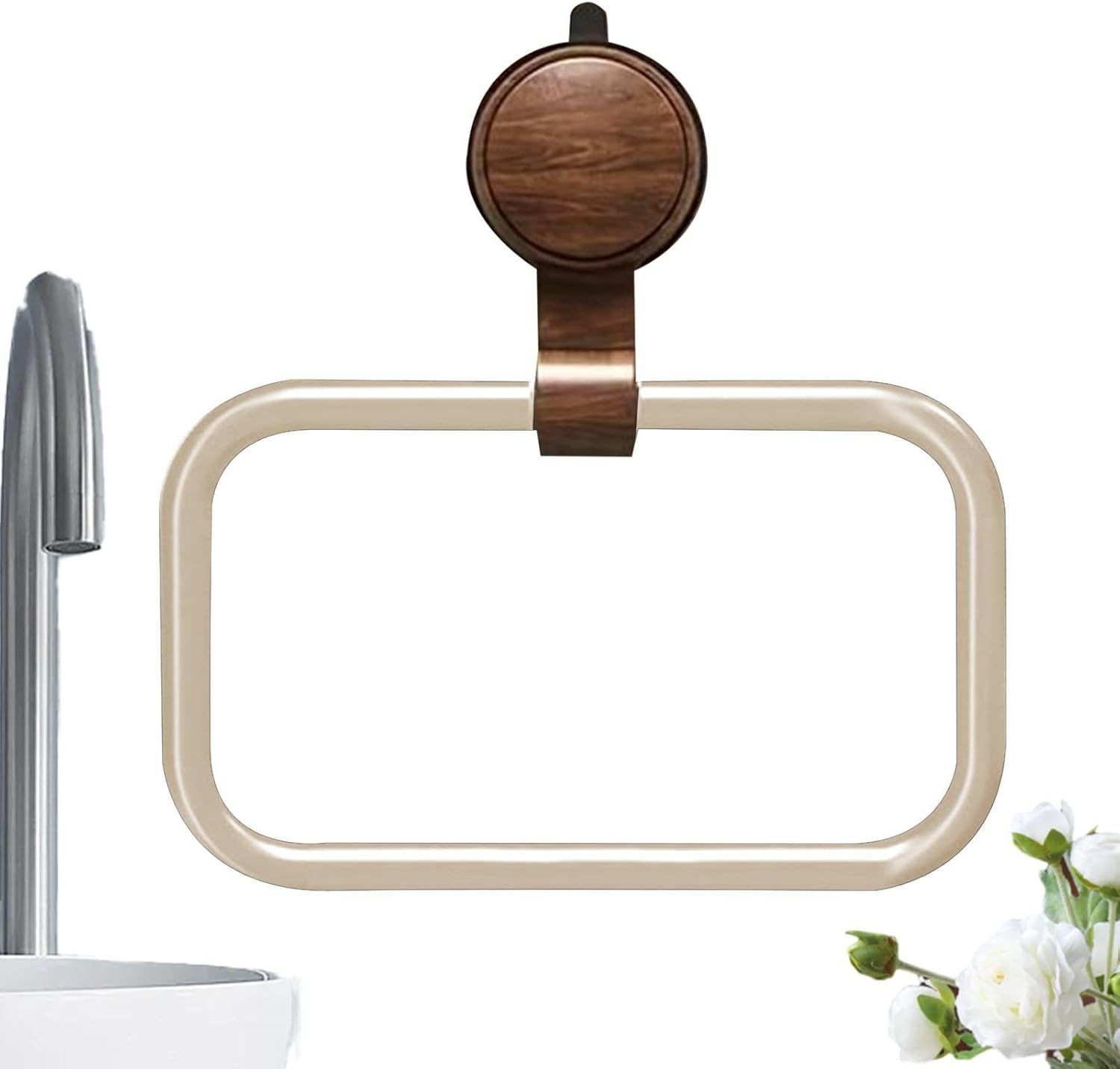 Towel Rings for Bathroom Wall | Vacuum Suction Towel Ring Wall Mount | Rust-Proof Bar No Drill Bathroom Accessories for Kitchen Apartment Restaurant Hotel Organization RV Office