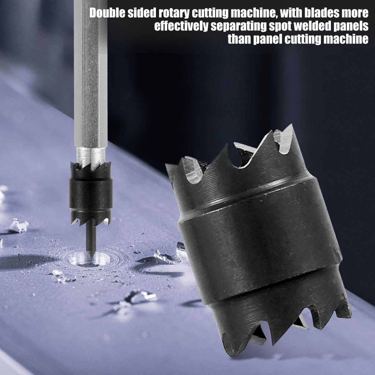 14-Pack Spot Weld Cutter Sets, 3/8" HSS Spot Weld Drill Bits, Double-Sided Hex Shank Sheet Metal Hole Cutters for Power Drills Spot Welding Removal