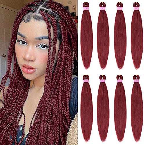 Pre Stretched Braiding Hair 8 Packs 24“ Yaki Texture Hot Water Setting Synthetic Fiber Crochet Braids Synthetic Colorful Hair Braids(900#) … …