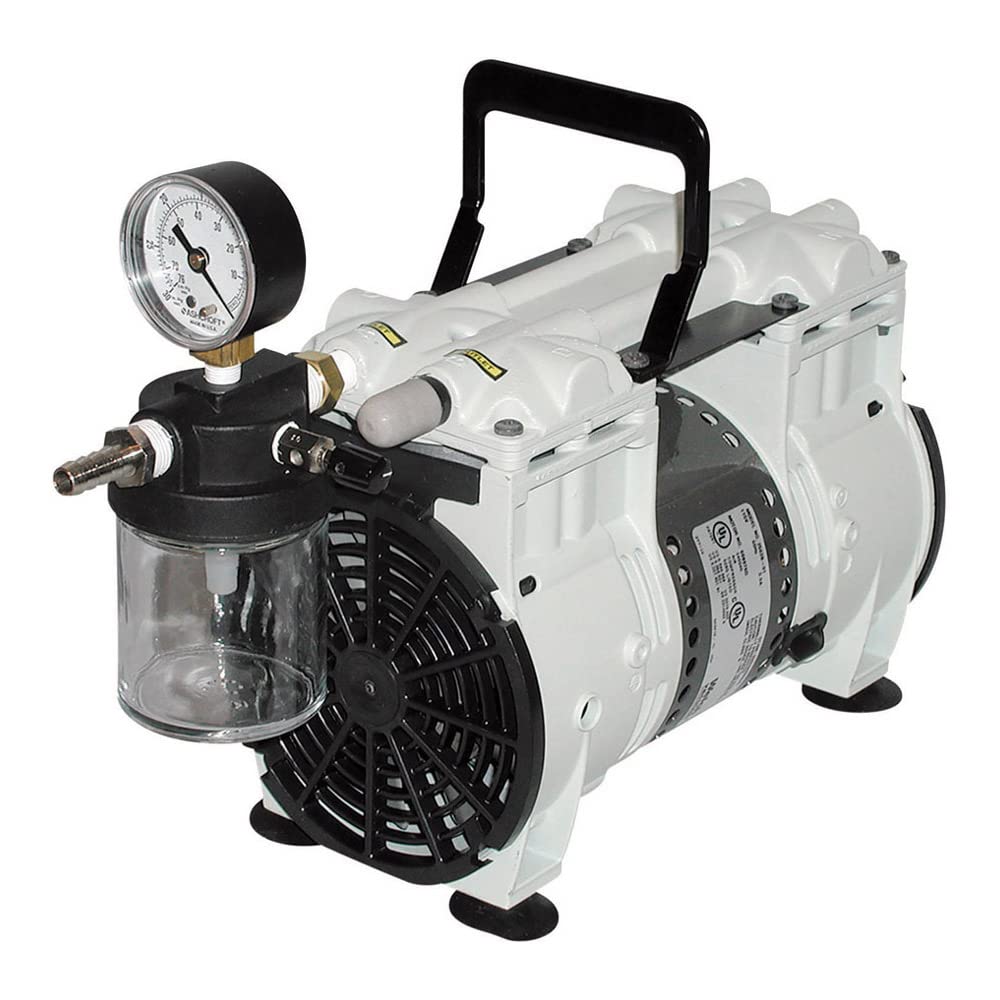 Welch Vacuum 2567B-50 Standard Duty Dry Vacuum Pump, 2-Head, 100 LPM, 60 Torr, 115V