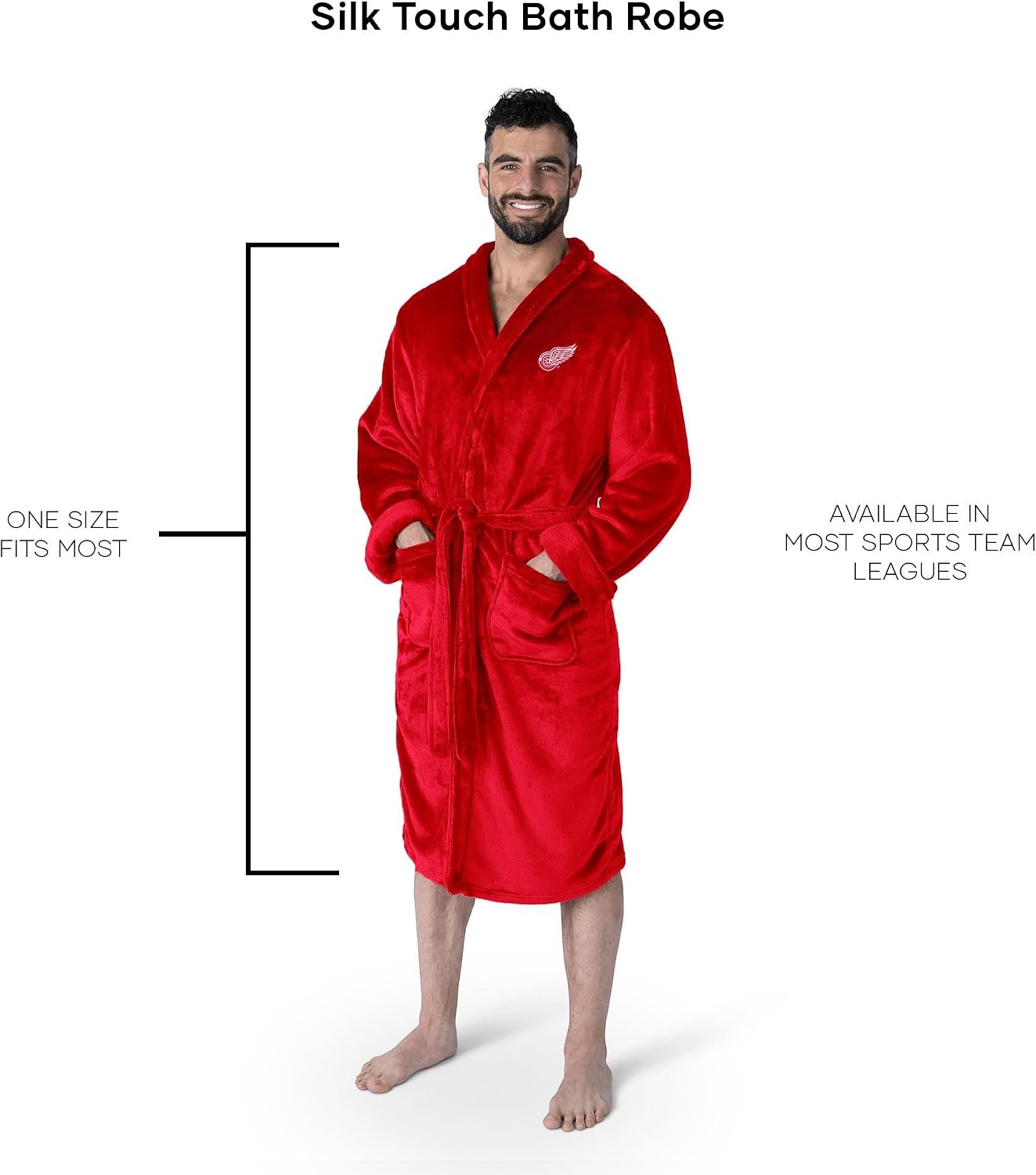 Northwest NHL Adult Unisex Silk Touch Bathrobe, Officially Licensed Loungewear, Soft Plush Polyester